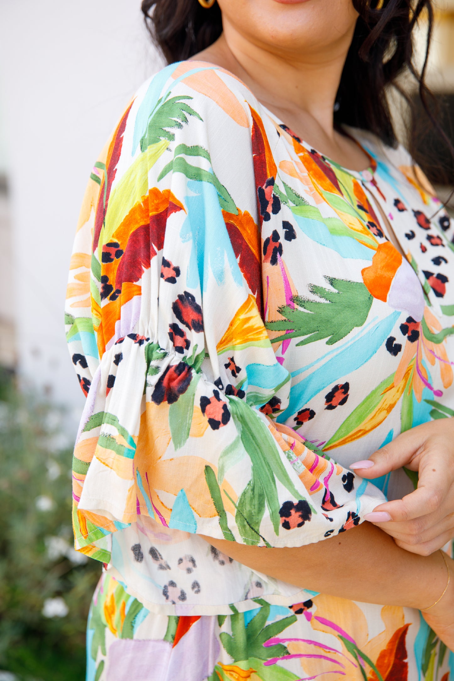 TRACY Rayon Half Sleeve Maxi Dress | Castaway | FINAL SALE