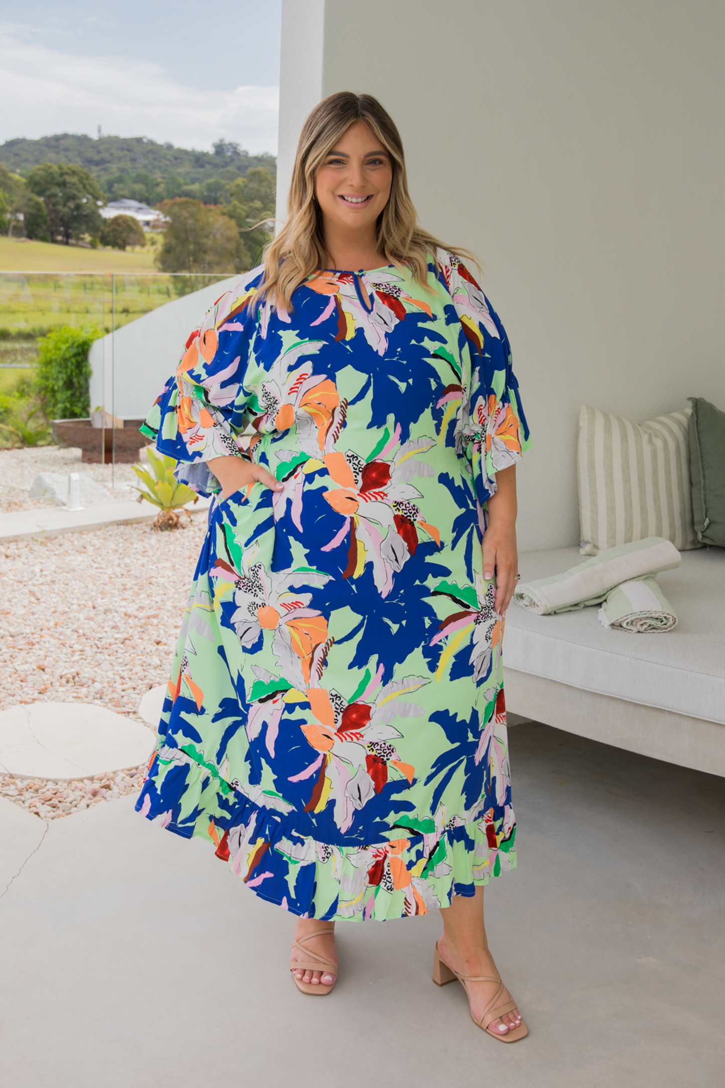 TRACY Rayon Half Sleeve Maxi Dress | Getaway | FINAL SALE
