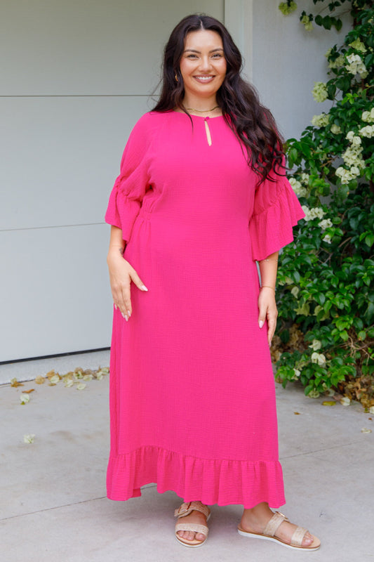 TRACY Cotton Half Sleeve Maxi Dress | FINAL SALE
