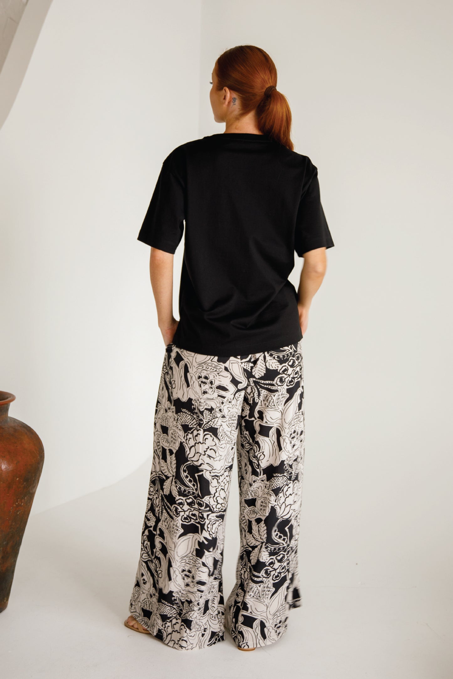 Rhi Wide Leg Pant | Flora Noir | FINAL SALE