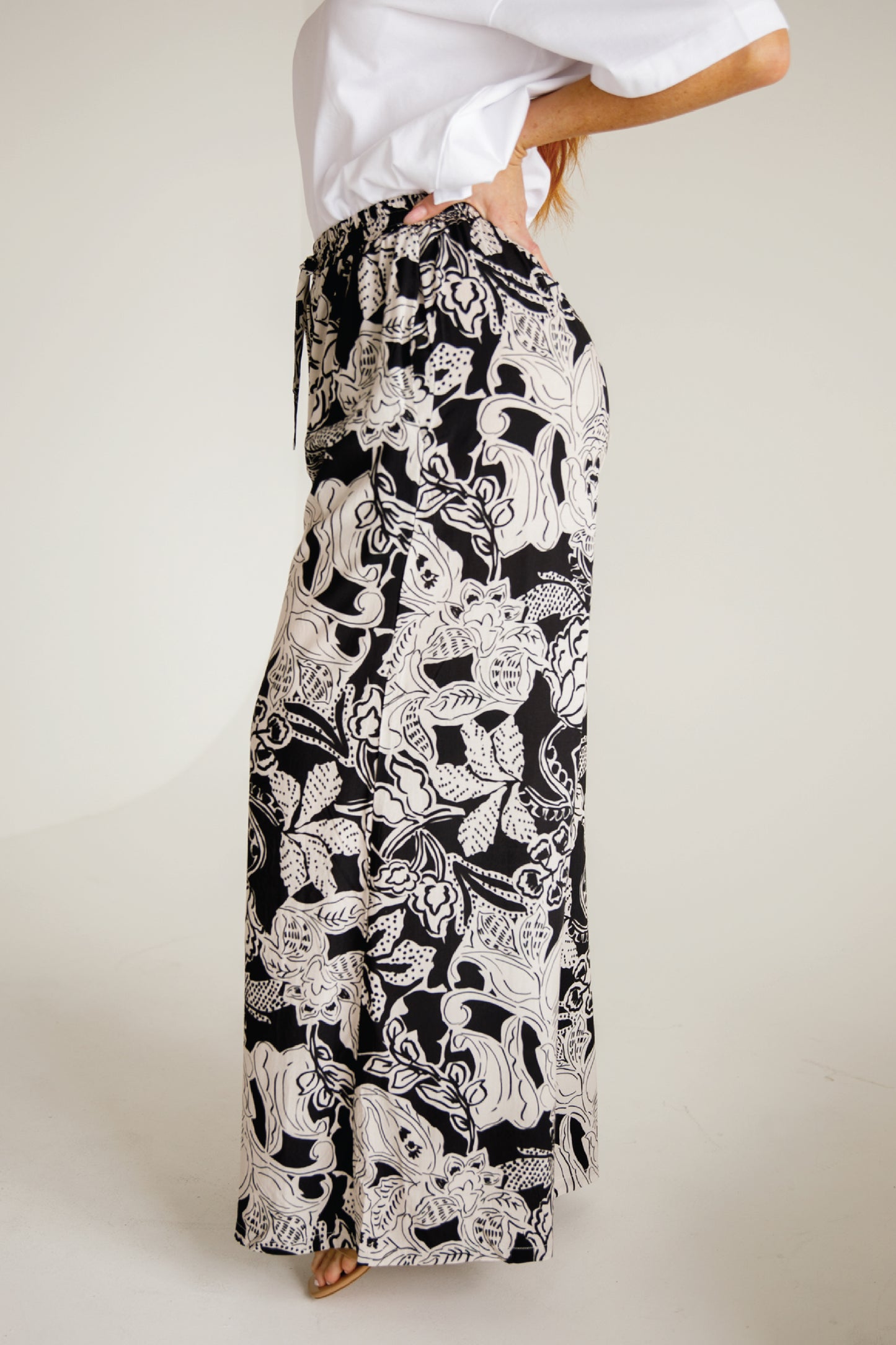 Rhi Wide Leg Pant | Flora Noir | FINAL SALE