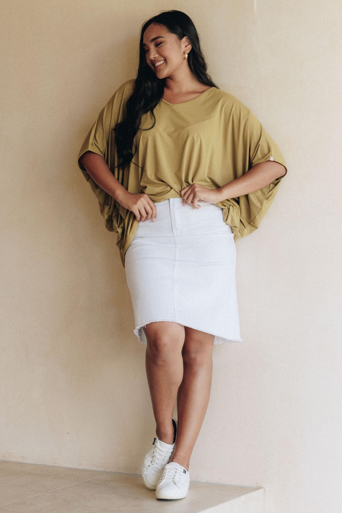 Frayed Denim Skirt | White Denim