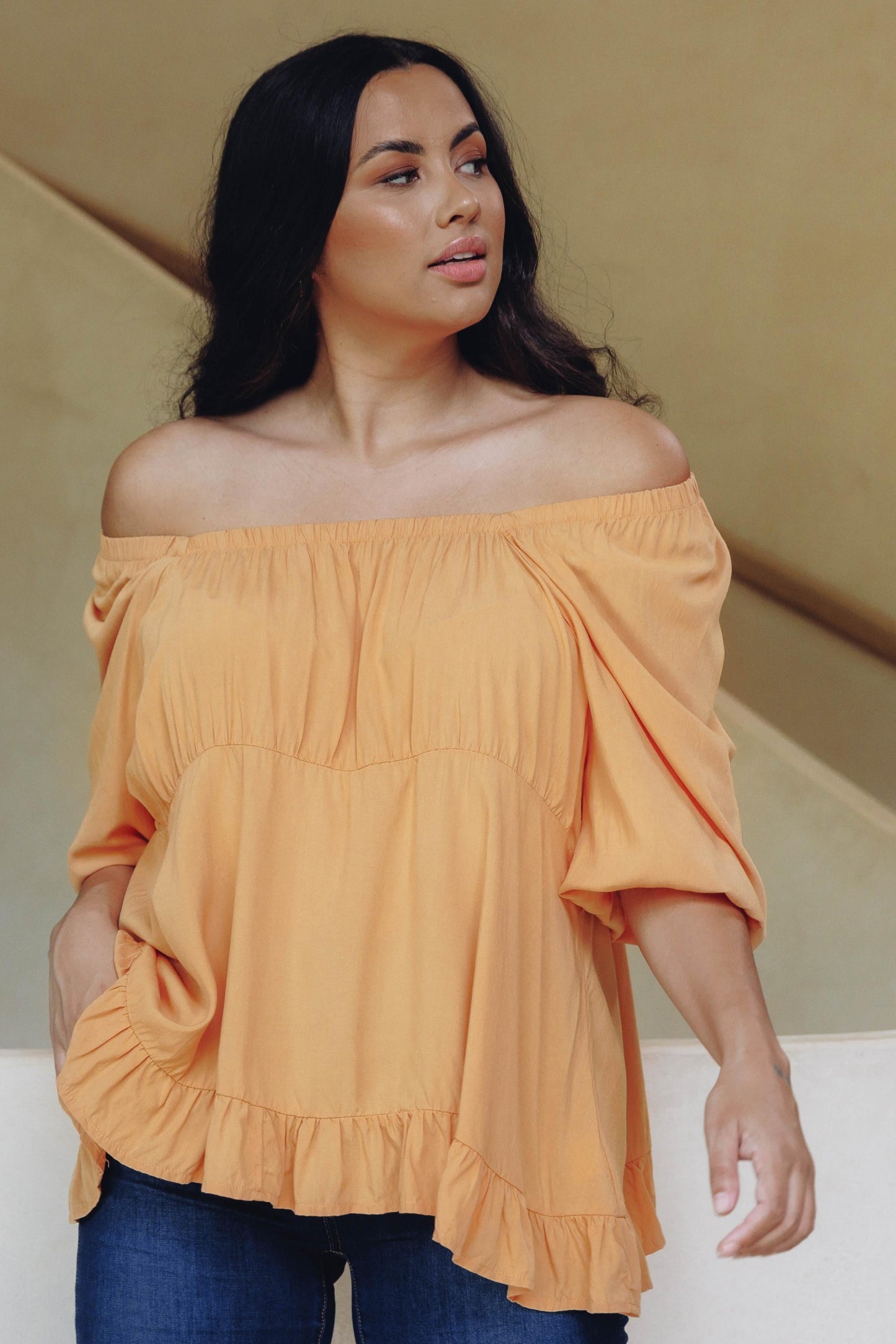 Elfie Ruffle Top | Citrus | FINAL SALE