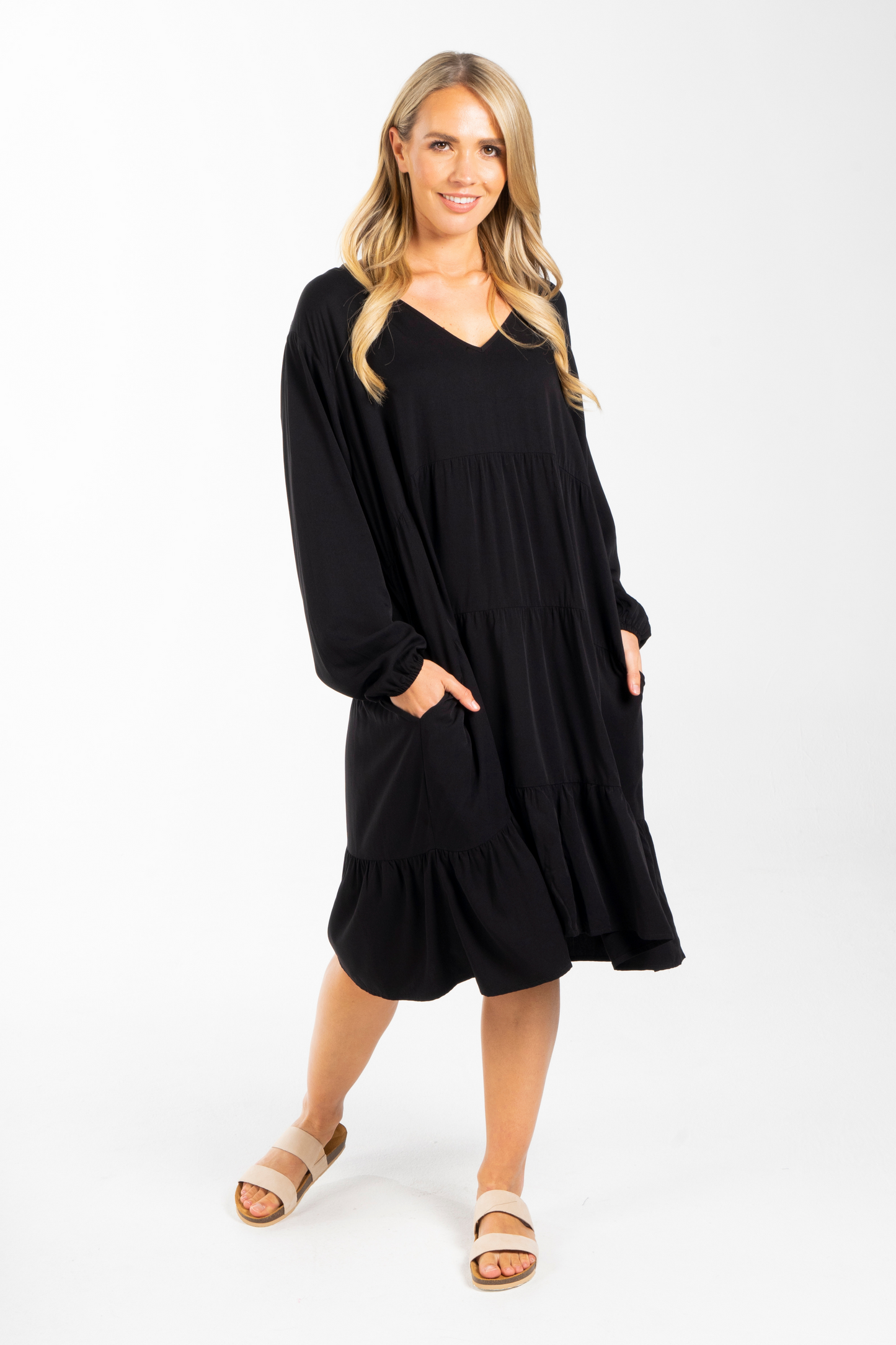 Long Sleeve Chic Dress | Black | FINAL SALE