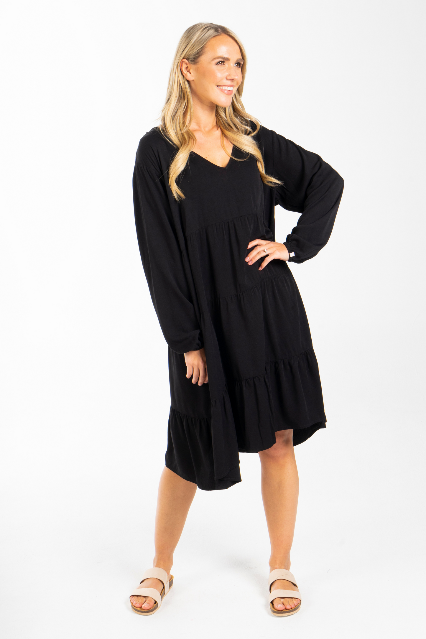Long Sleeve Chic Dress | Black | FINAL SALE