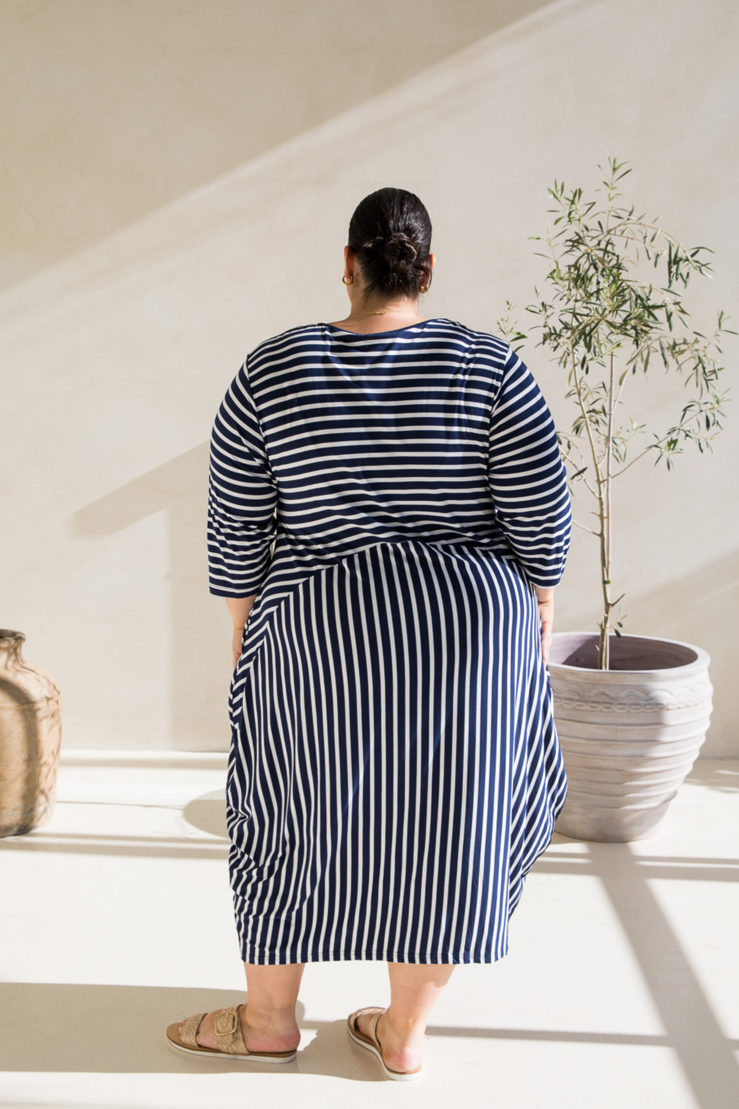 Alviva Dress | Navy/White Stripe