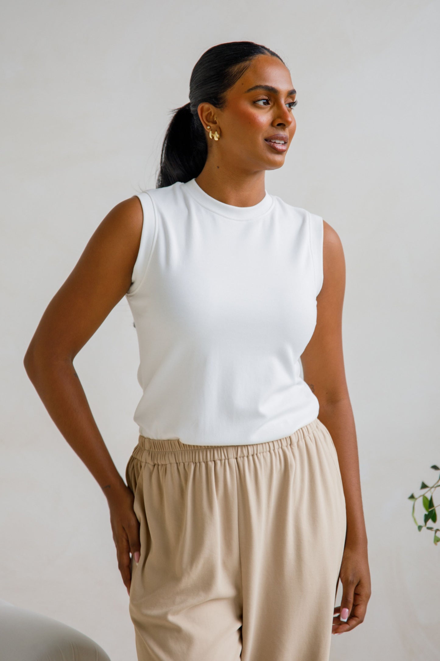 Sadie Lounge Tank | White