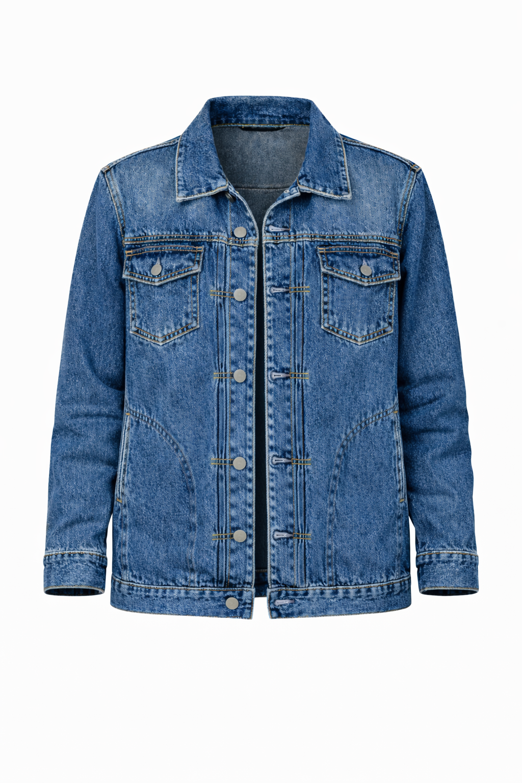 SIGNATURE RELAXED Denim Long Sleeve Classic Length Jacket | Dark Wash Denim