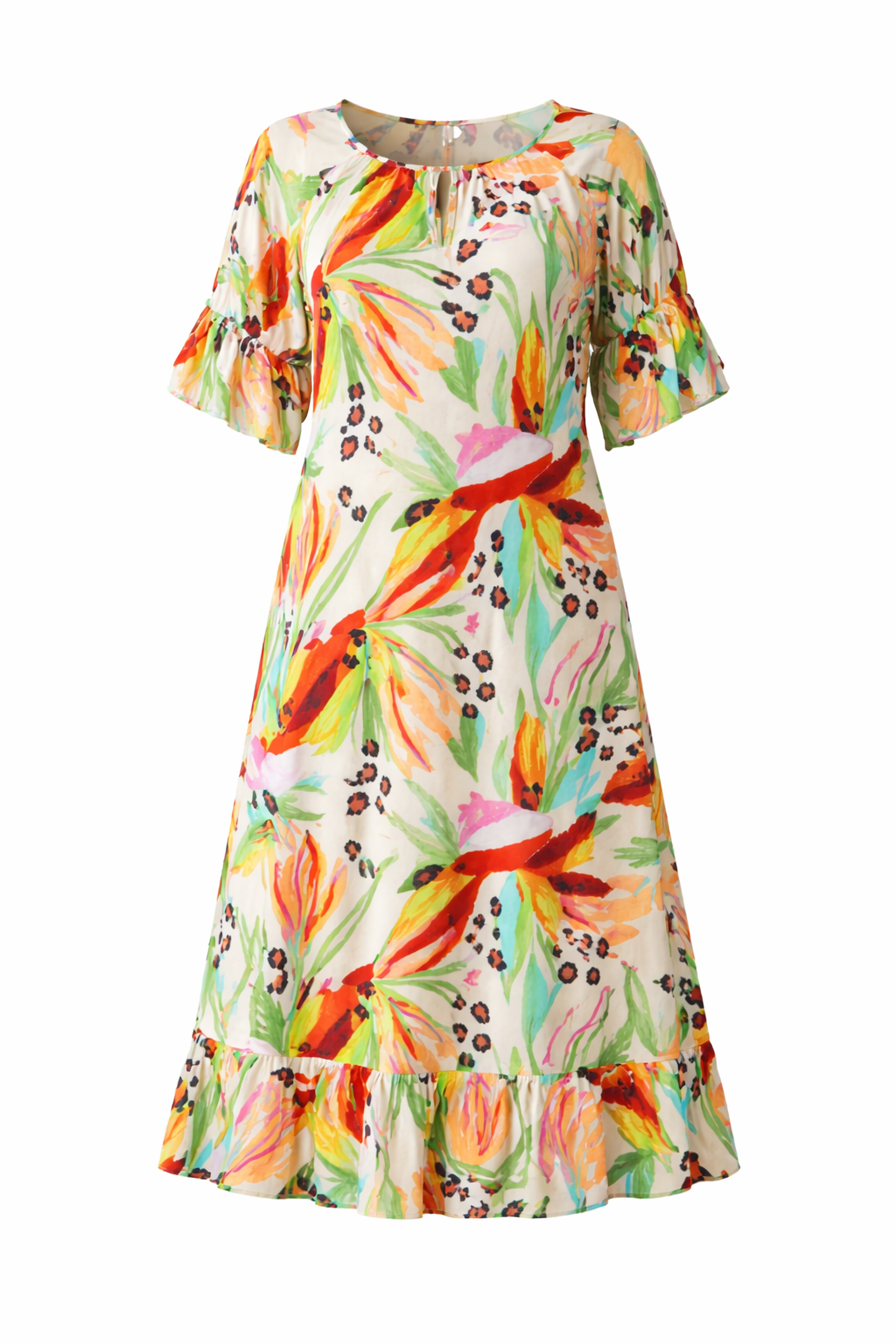 TRACY Rayon Half Sleeve Maxi Dress | Castaway | FINAL SALE