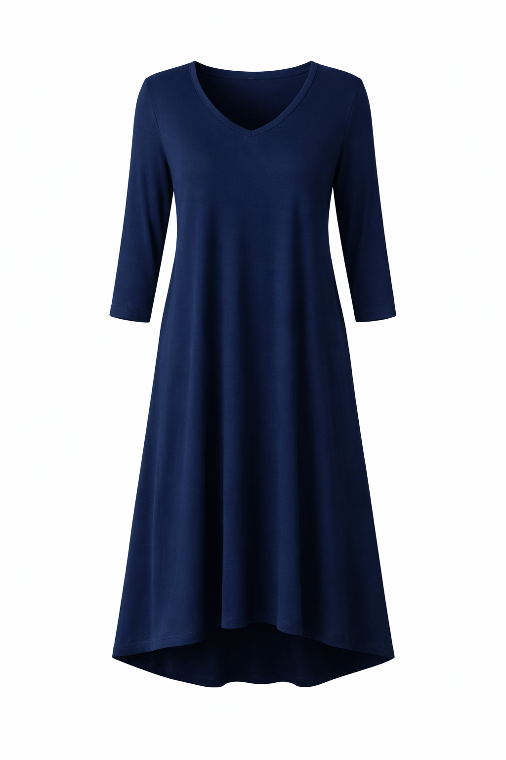 T-SHIRT Bamboo Mid Sleeve Classic/Midi Dress | Navy