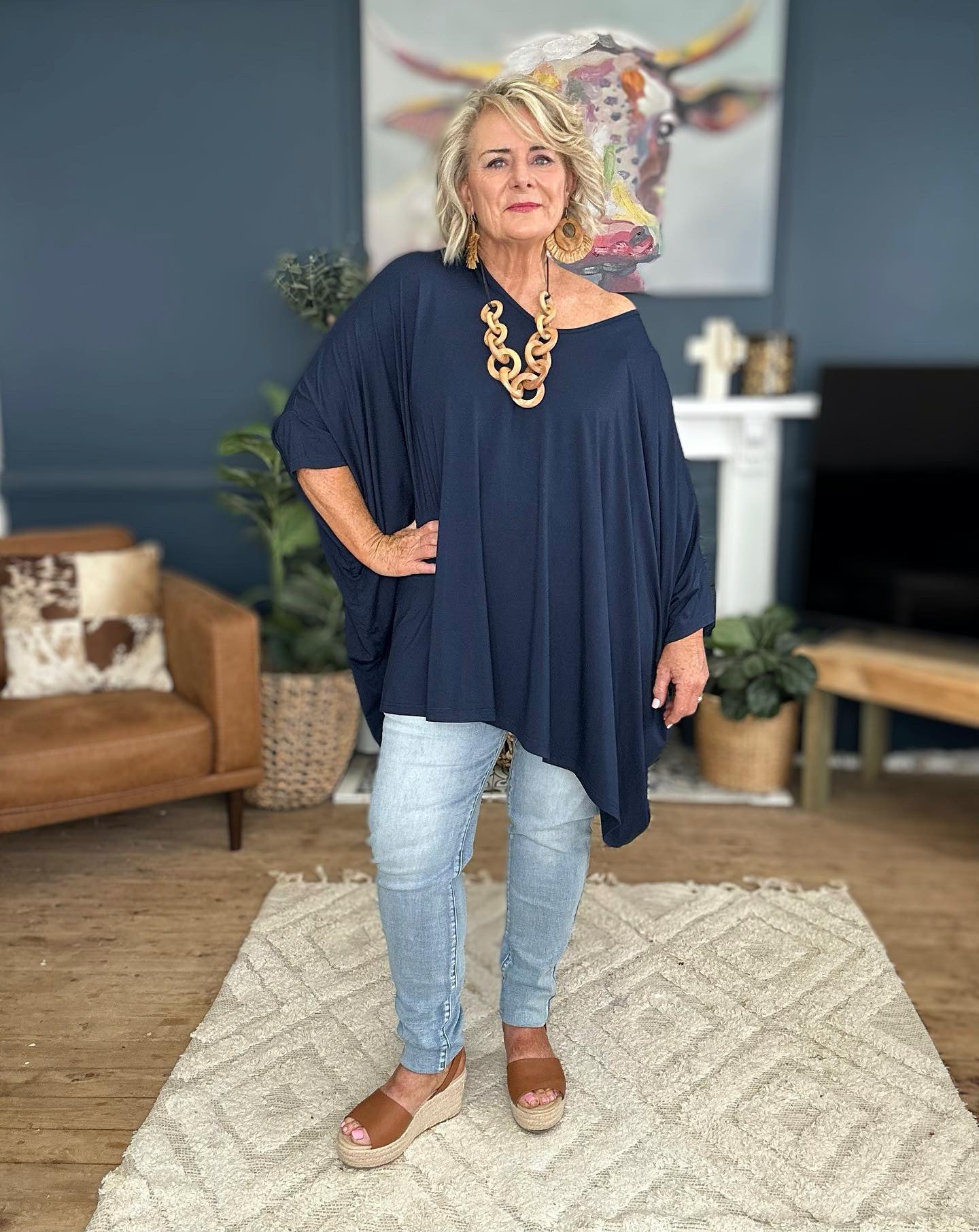 Plus-Sized Navy Tops | PQ Collection | Essential Top