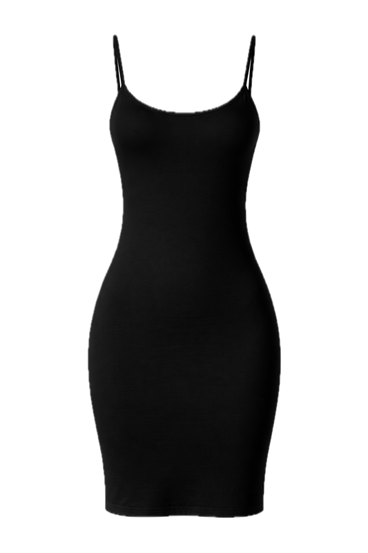 ADJUSTABLE STRAP Bamboo Mini Cami Slip Dress | Black | FINAL SALE