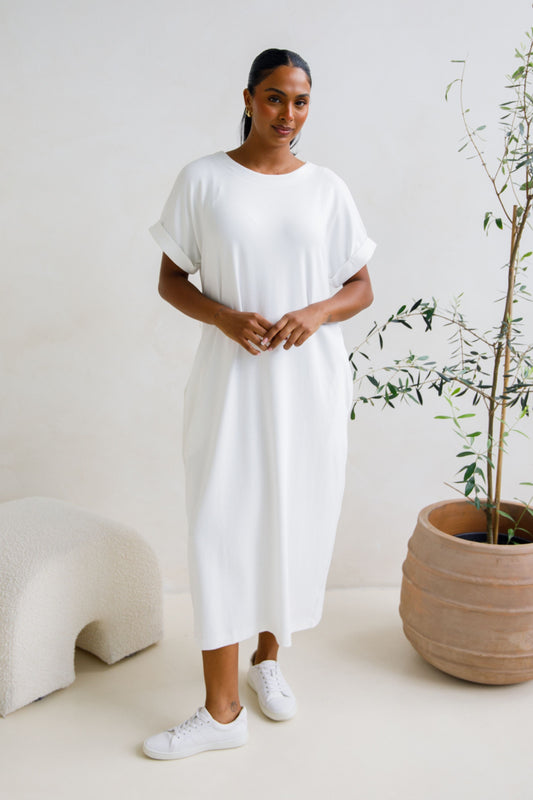 Althea Lounge Dress | White