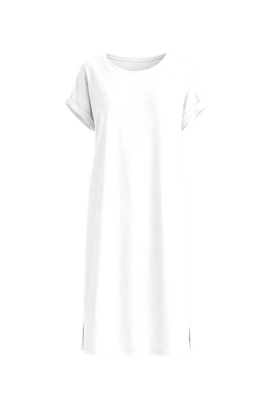 ALTHEA Lounge Short Sleeve Midi Dress | White