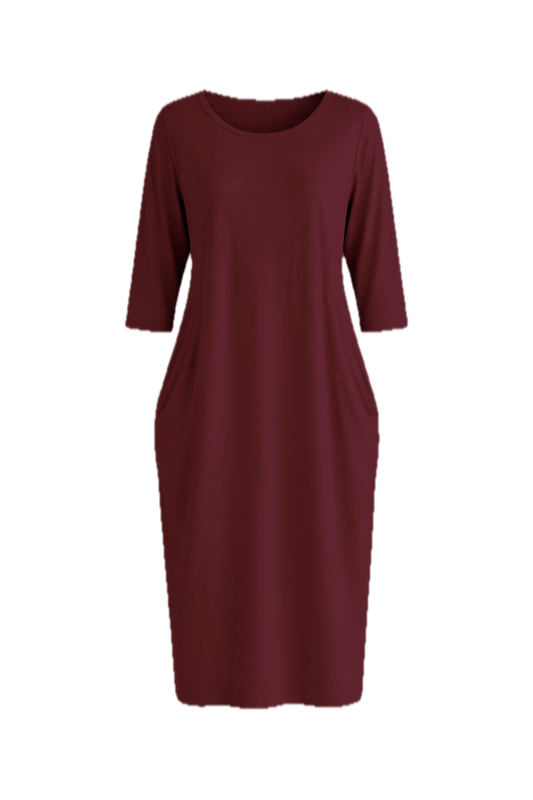 ALVIVA Lounge Demi Sleeve Midi Dress | Sangria | FINAL SALE