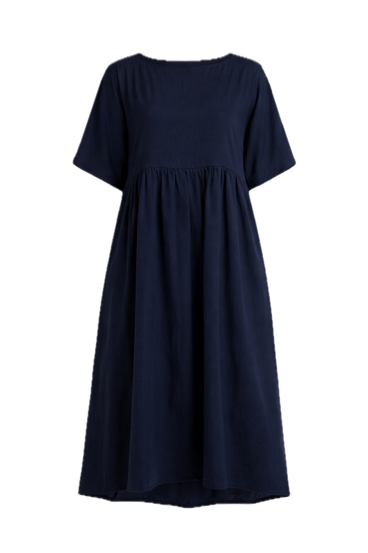 ASTRA Lyocell Half Sleeve Midi Dress | Navy | FINAL SALE