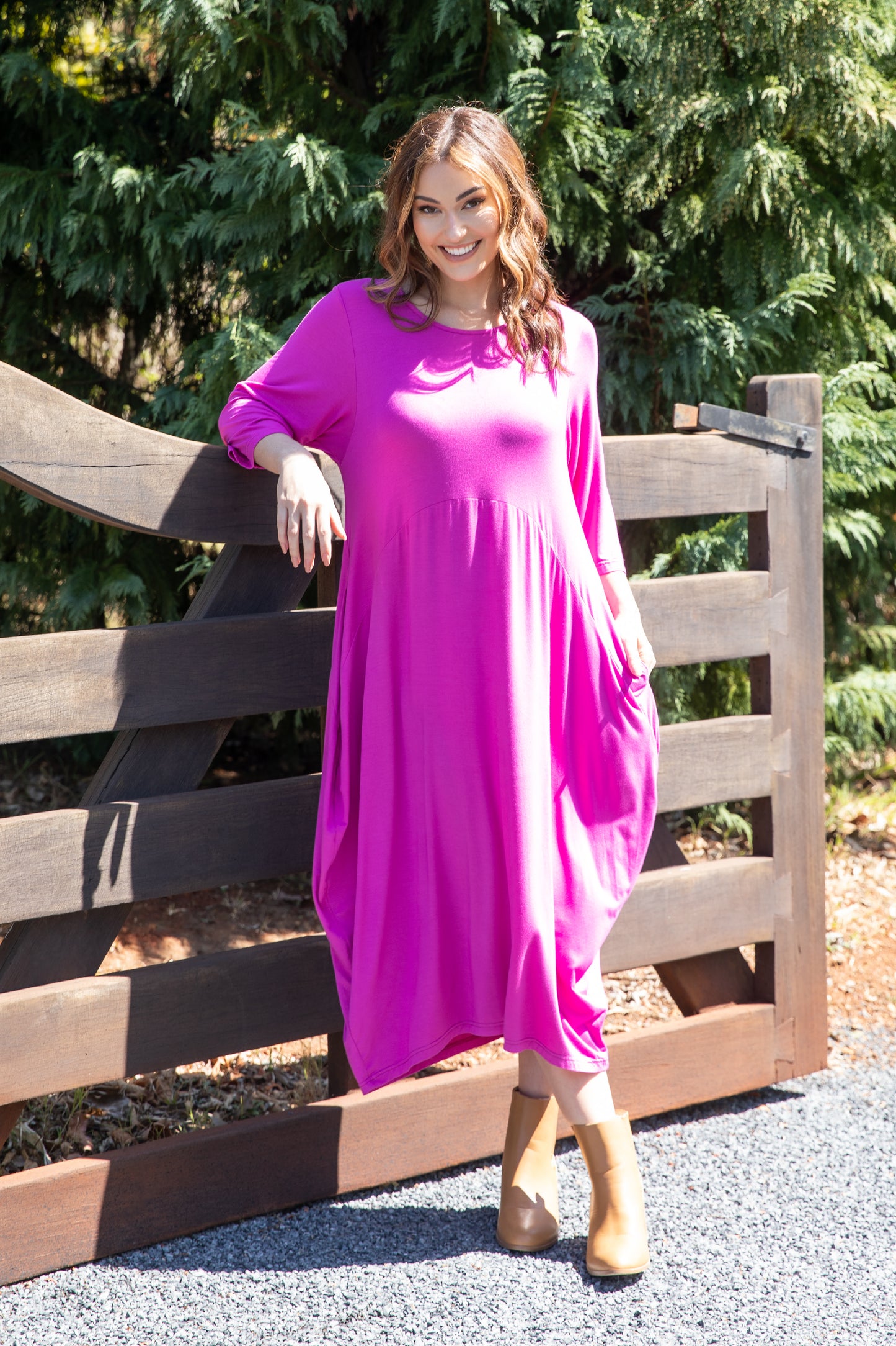 Alviva Dress in Plum Pink