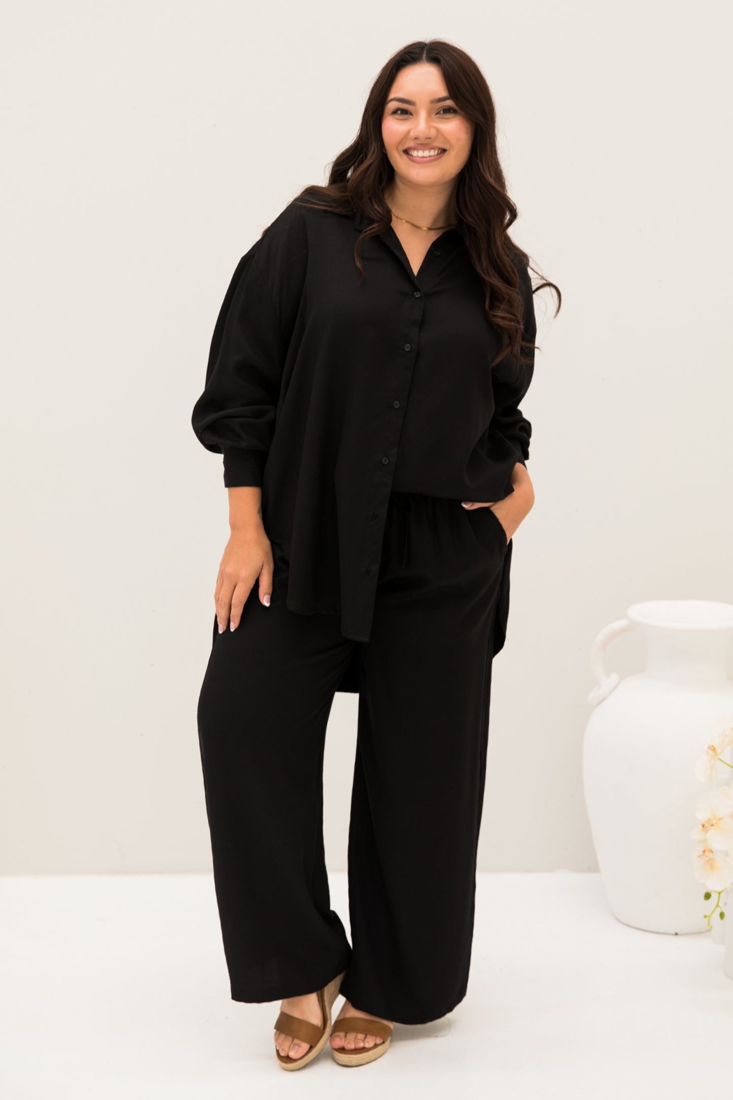 Amore Shirt | Black Tencel