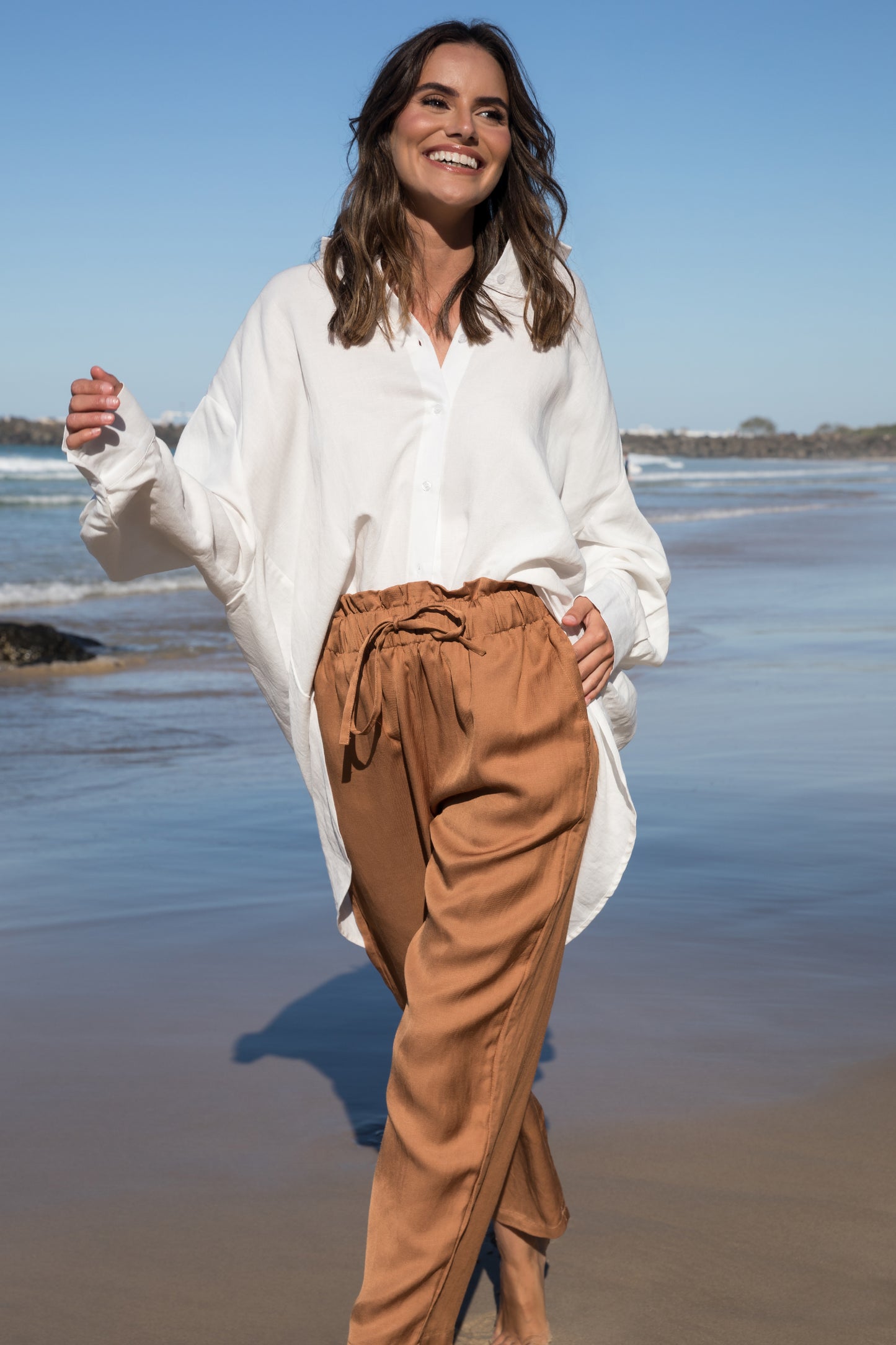 Olivia Pant in Almond