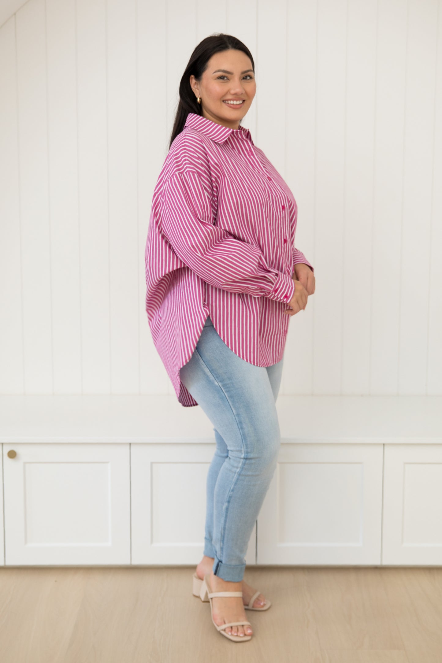 Amore Shirt in Berry Stripe