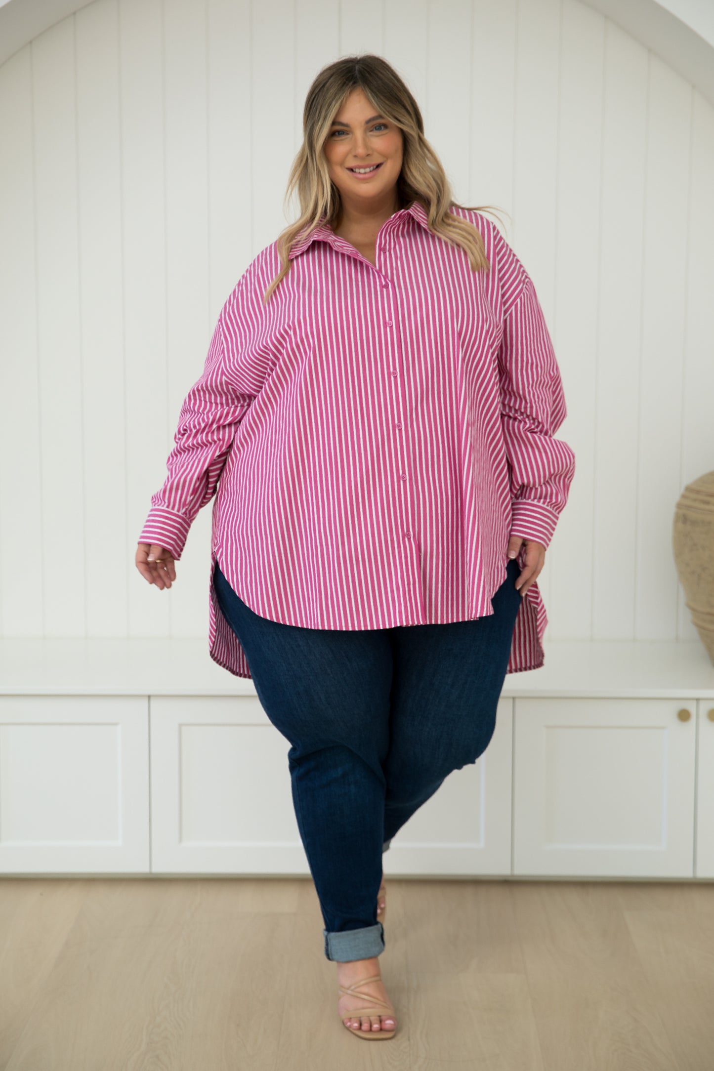 Amore Shirt in Berry Stripe