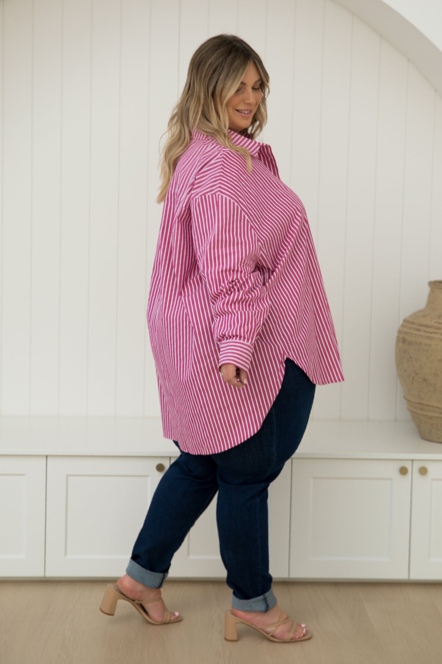 Amore Shirt in Berry Stripe