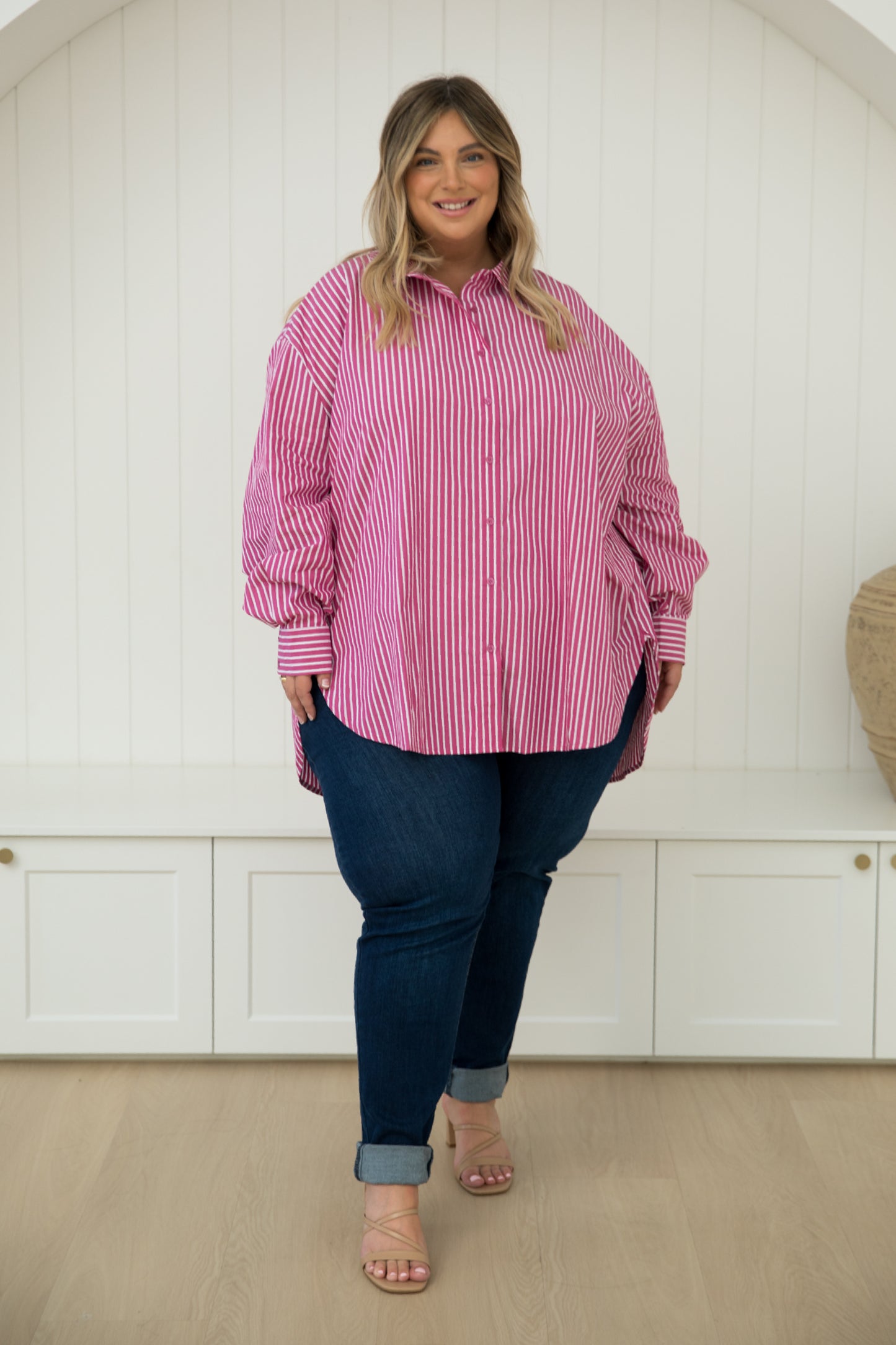 Amore Shirt in Berry Stripe