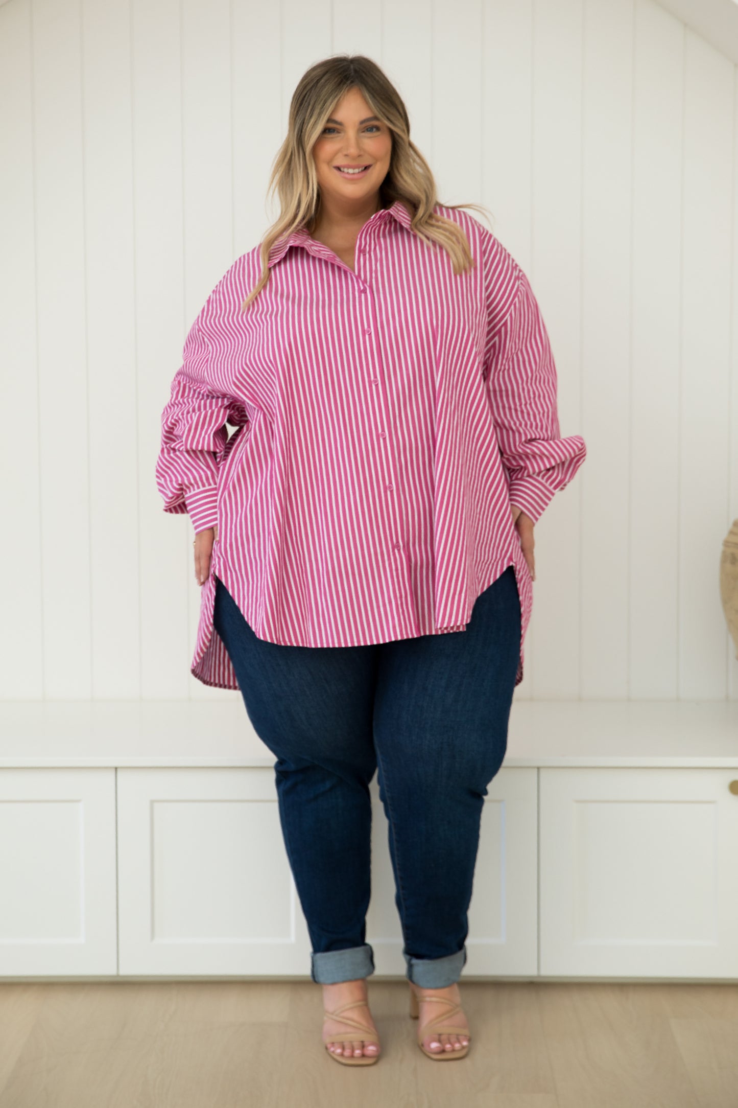 Amore Shirt in Berry Stripe