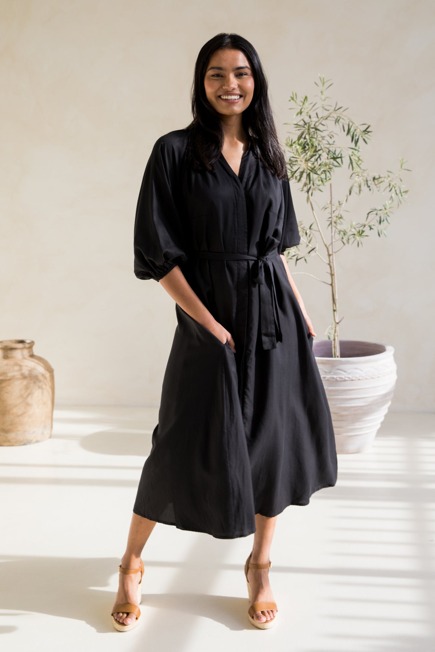 Athena Dress | Black Tencel