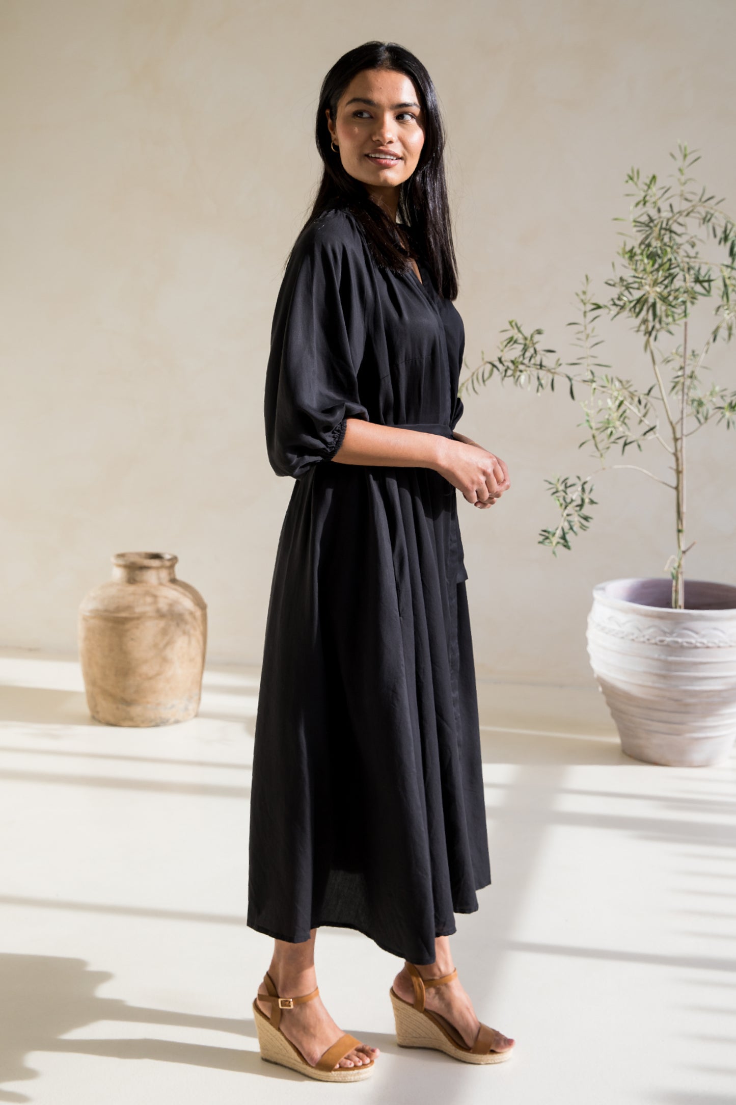 Athena Dress | Black Tencel