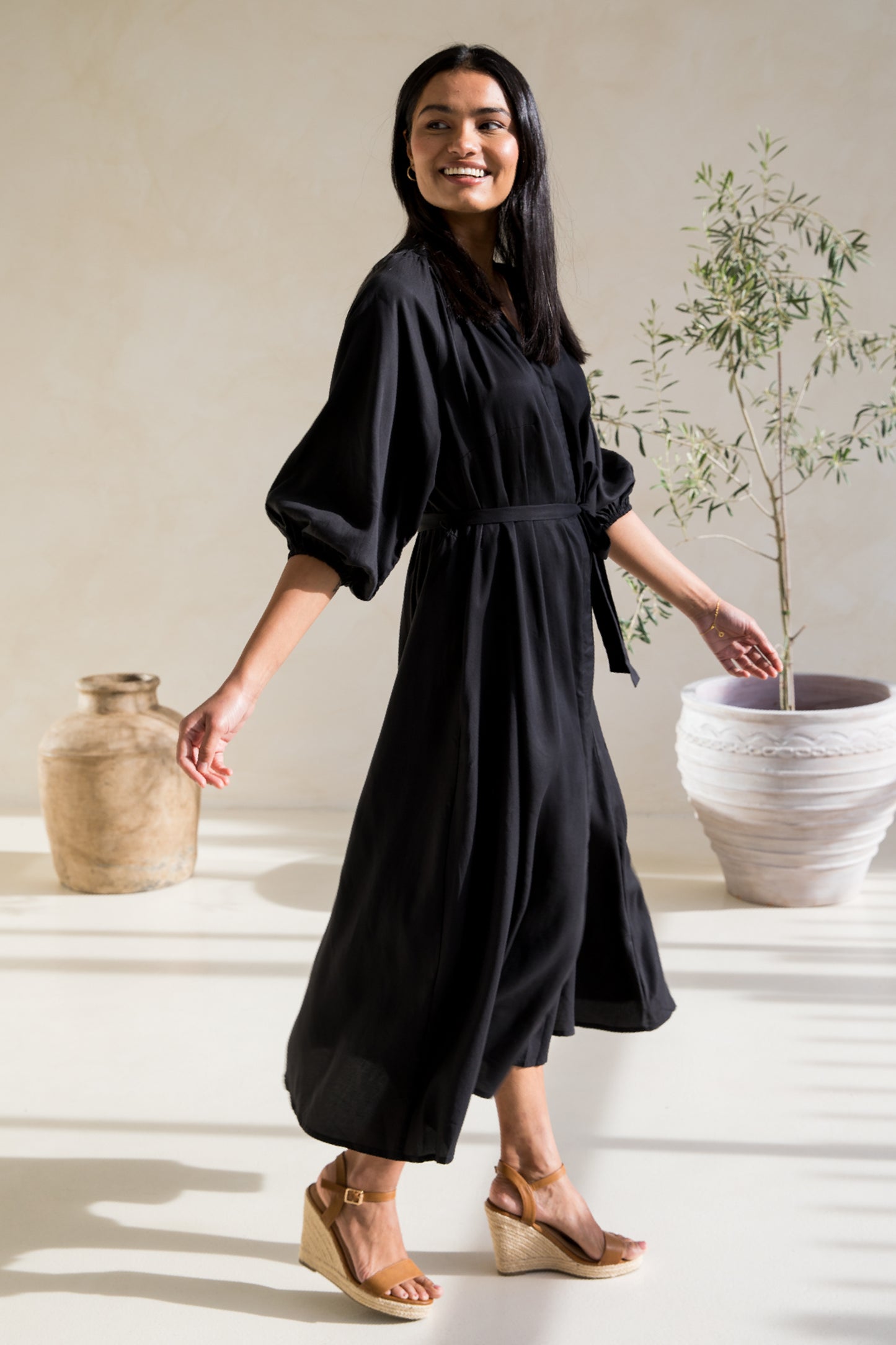 Athena Dress | Black Tencel