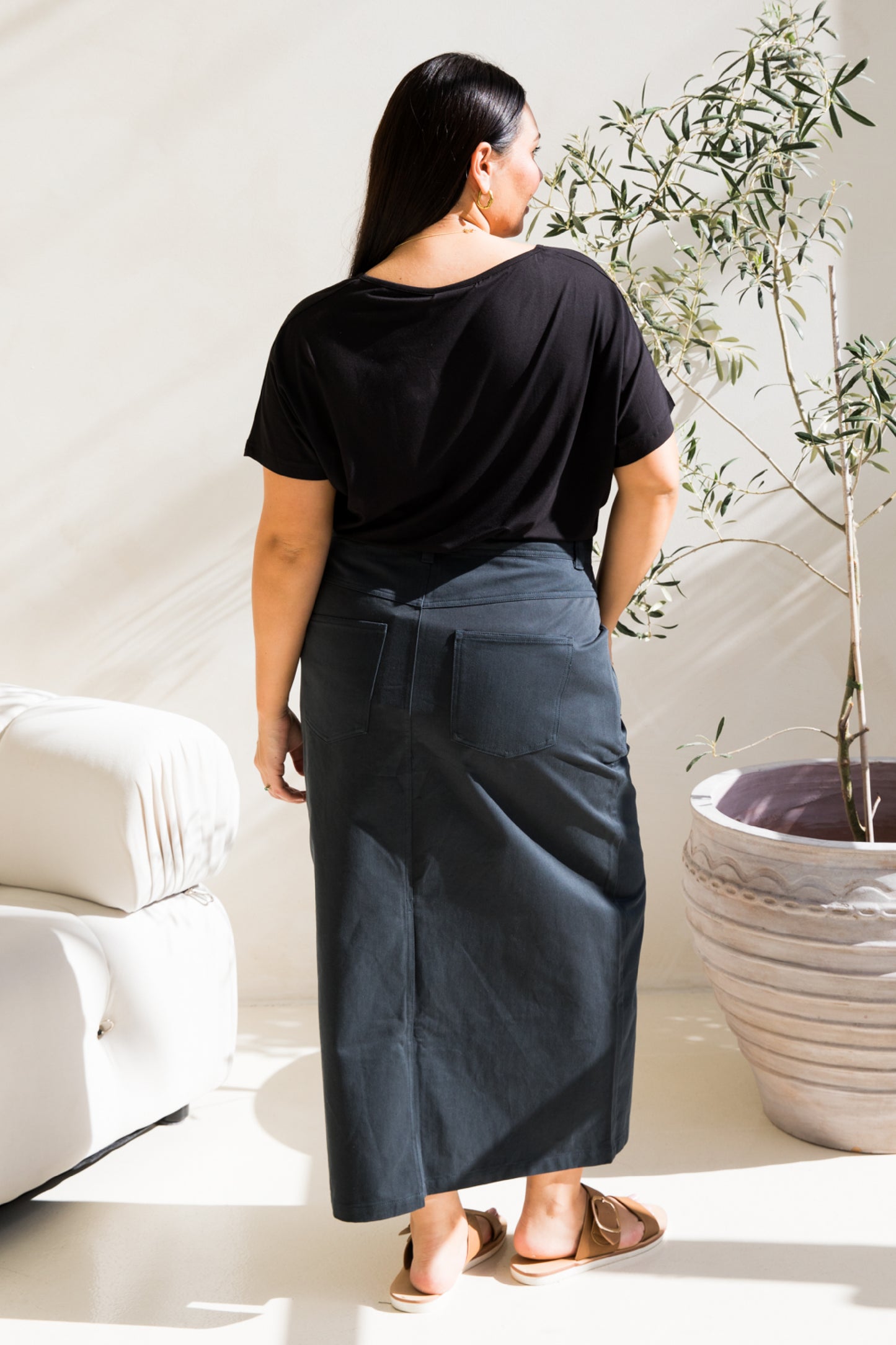 Audrey Maxi Skirt | Mid Charcoal | FINAL SALE