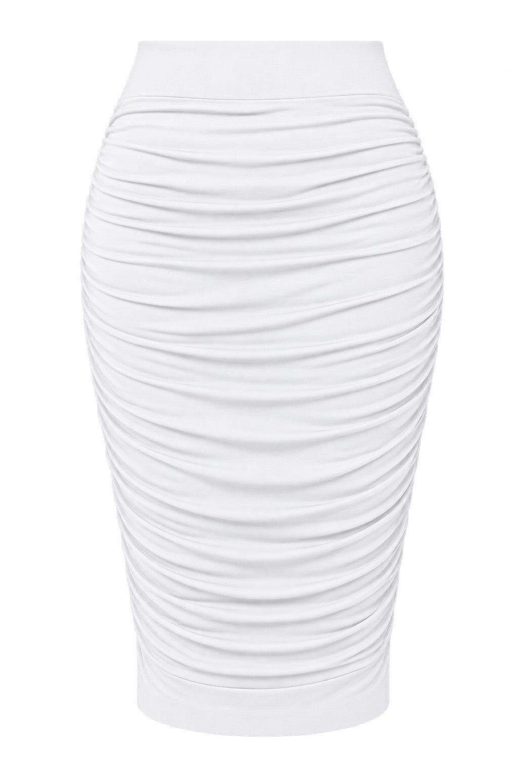 Ruche Shaping Bamboo Skirt | White | FINAL SALE