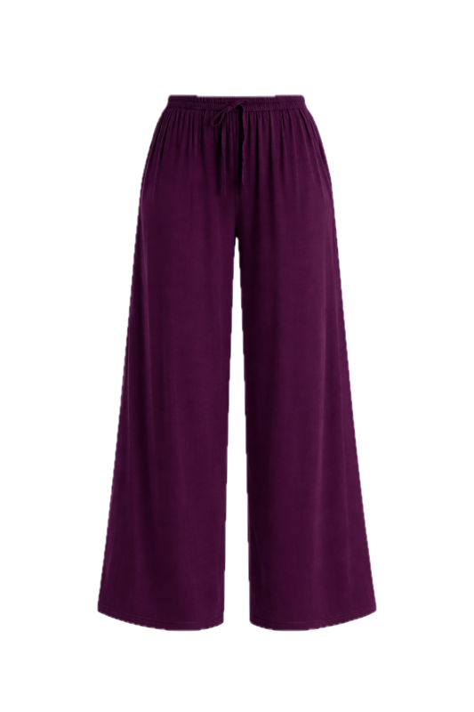 BELLA Bamboo Wide Leg Long Pant | Berry