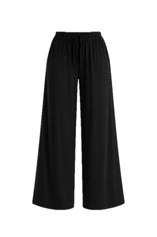 BELLA Bamboo Wide Leg Long Pant | Black | FINAL SALE