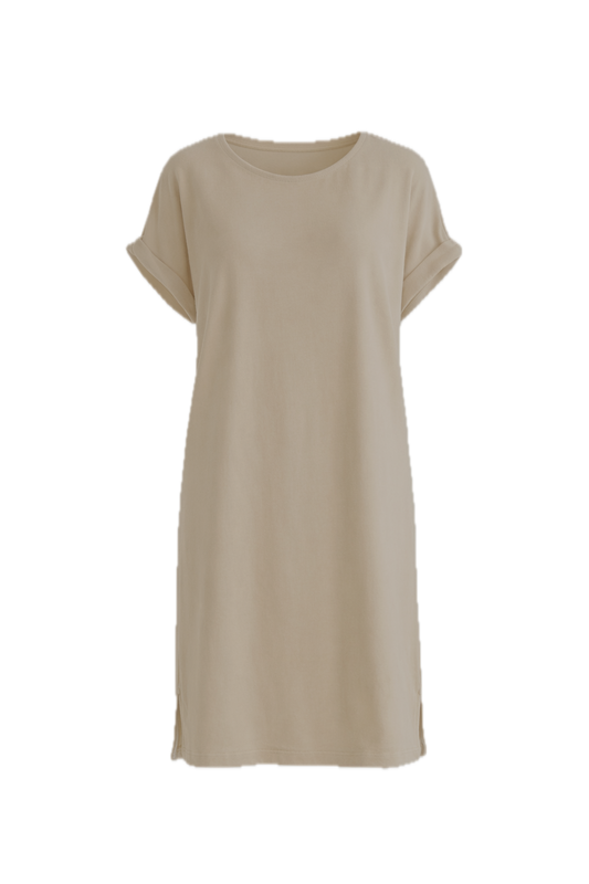 BONNIE Lounge Short Sleeve Midi Dress | Taupe