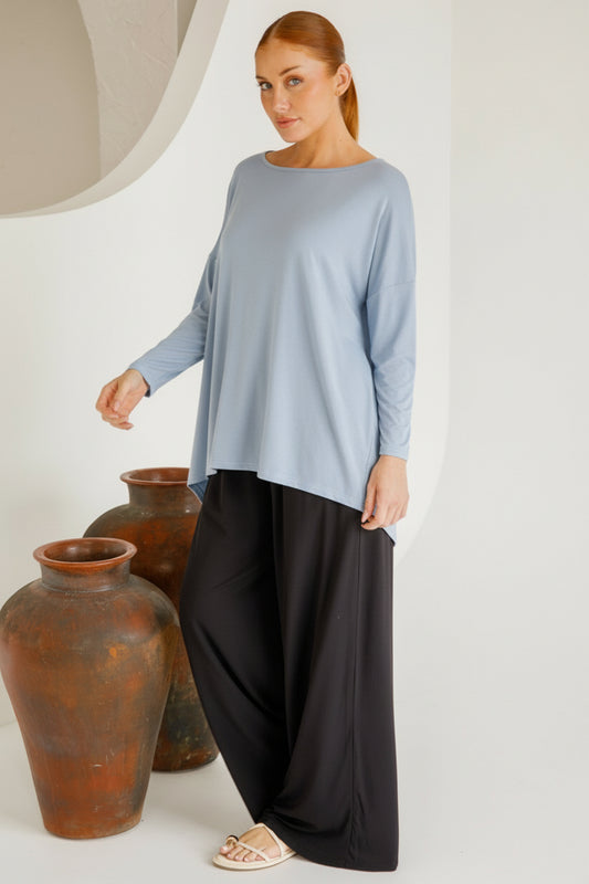 BELLA Bamboo Wide Leg Long Pant | Black