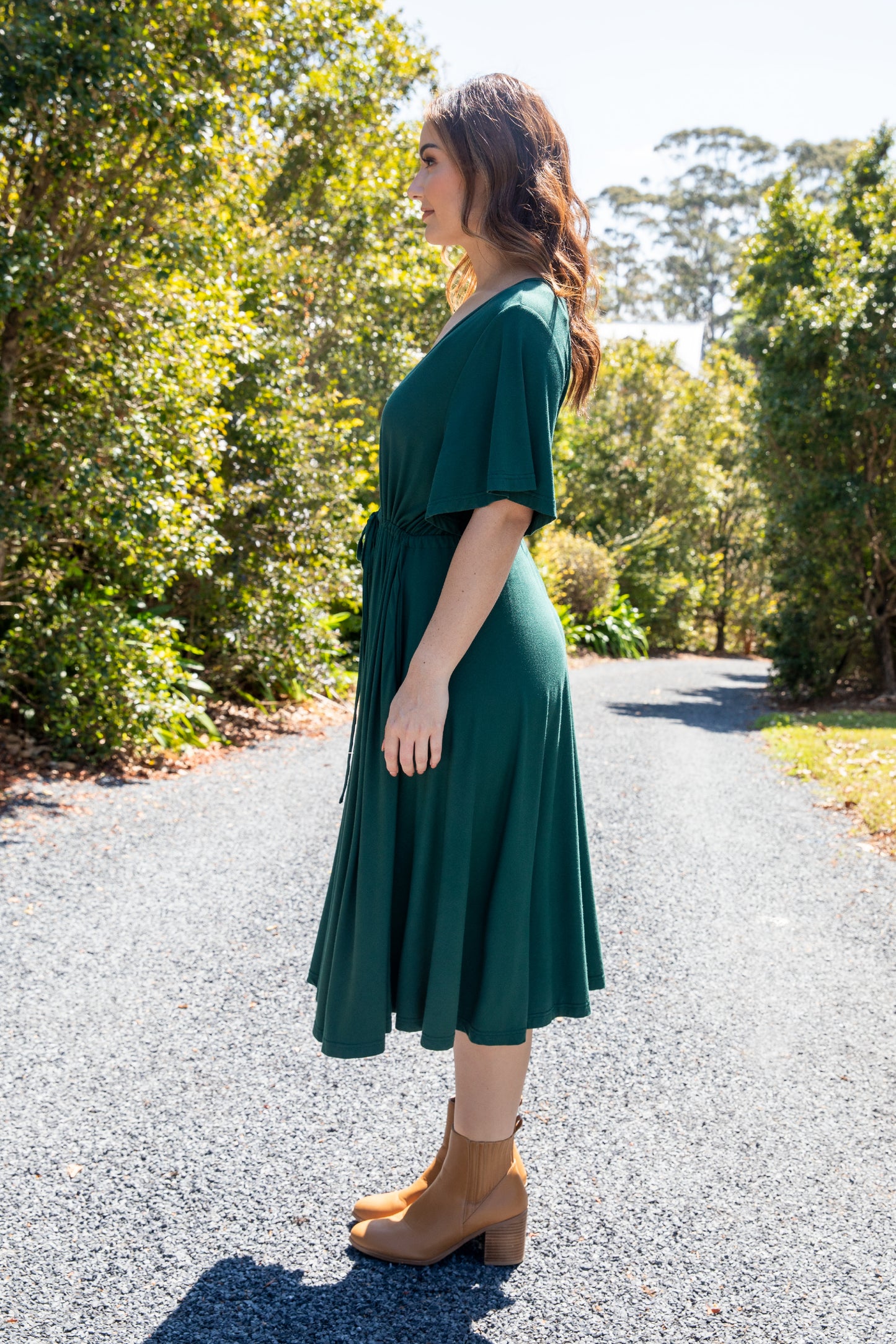 Billine Dress in Forest Green