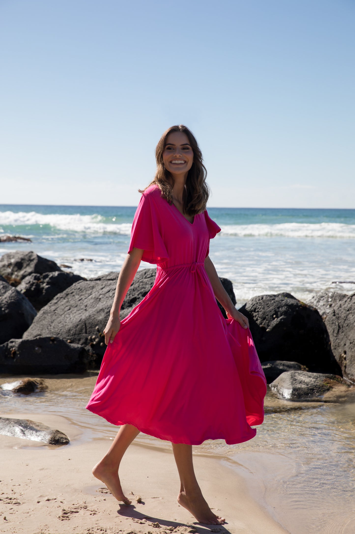 Plus-Sized Pink Dresses | PQ Collection | Billine Dress in Magenta