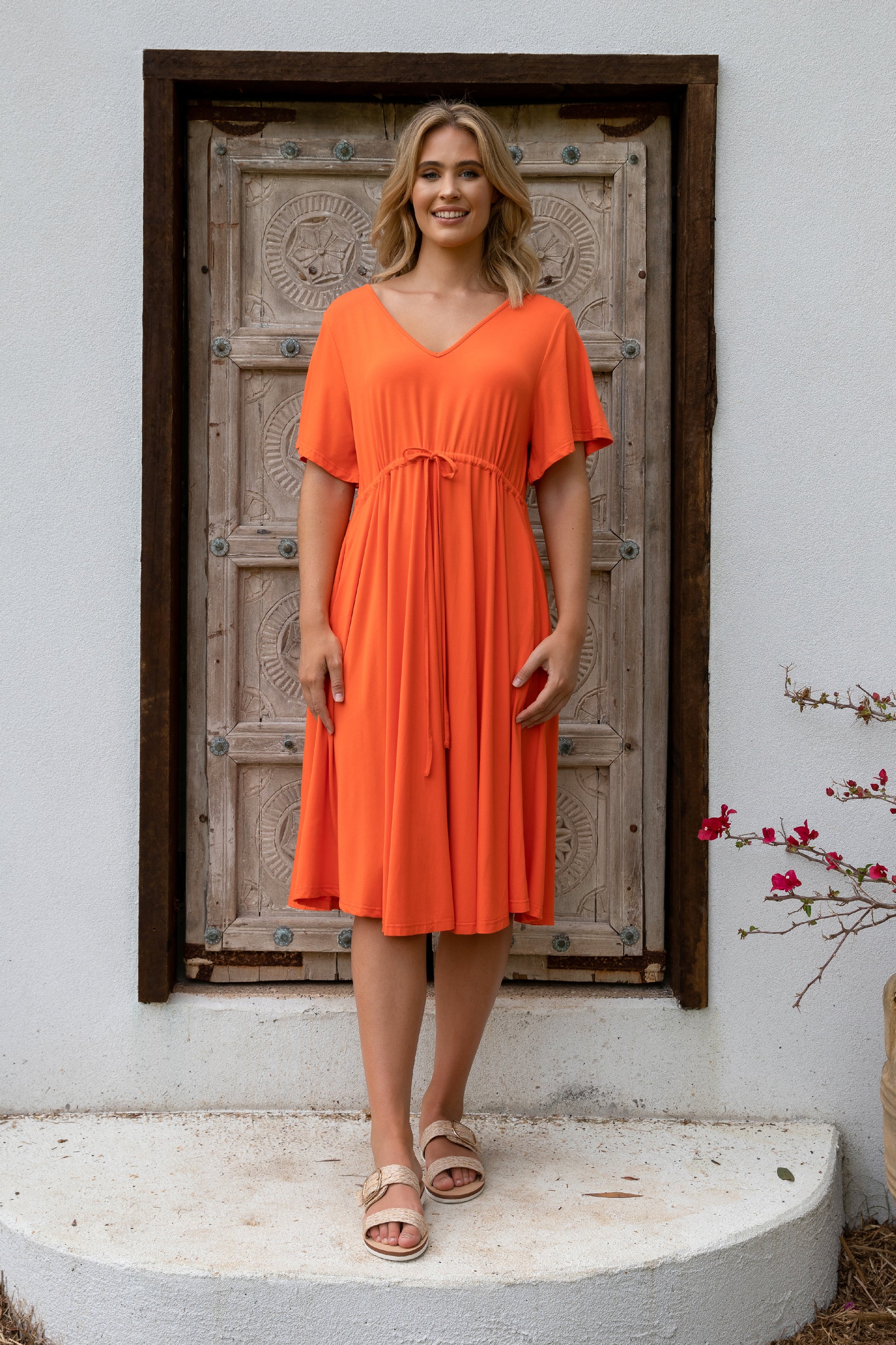 Plus-Sized Orange Dresses | PQ Collection | Billine Dress in Scarlett