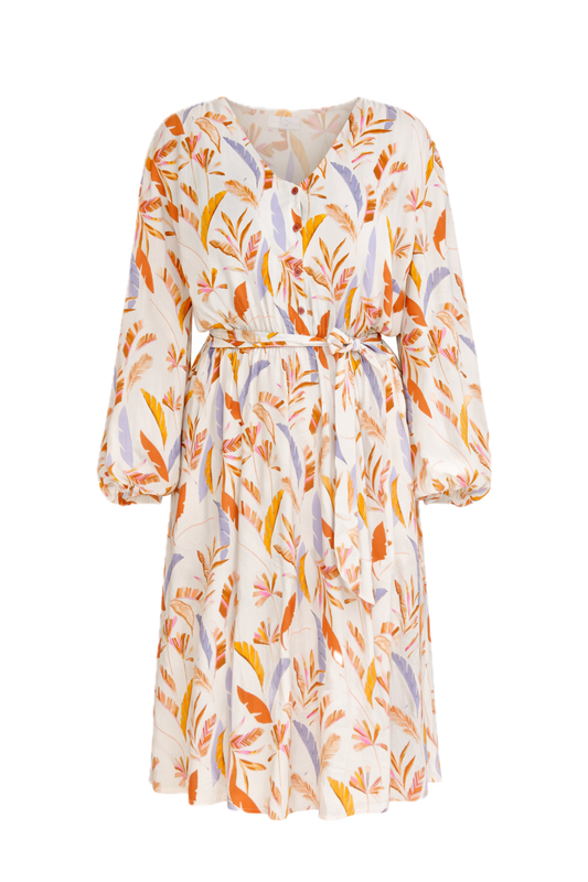 DAHLIA Rayon Long Sleeve Midi Dress | Light Palmetto | FINAL SALE