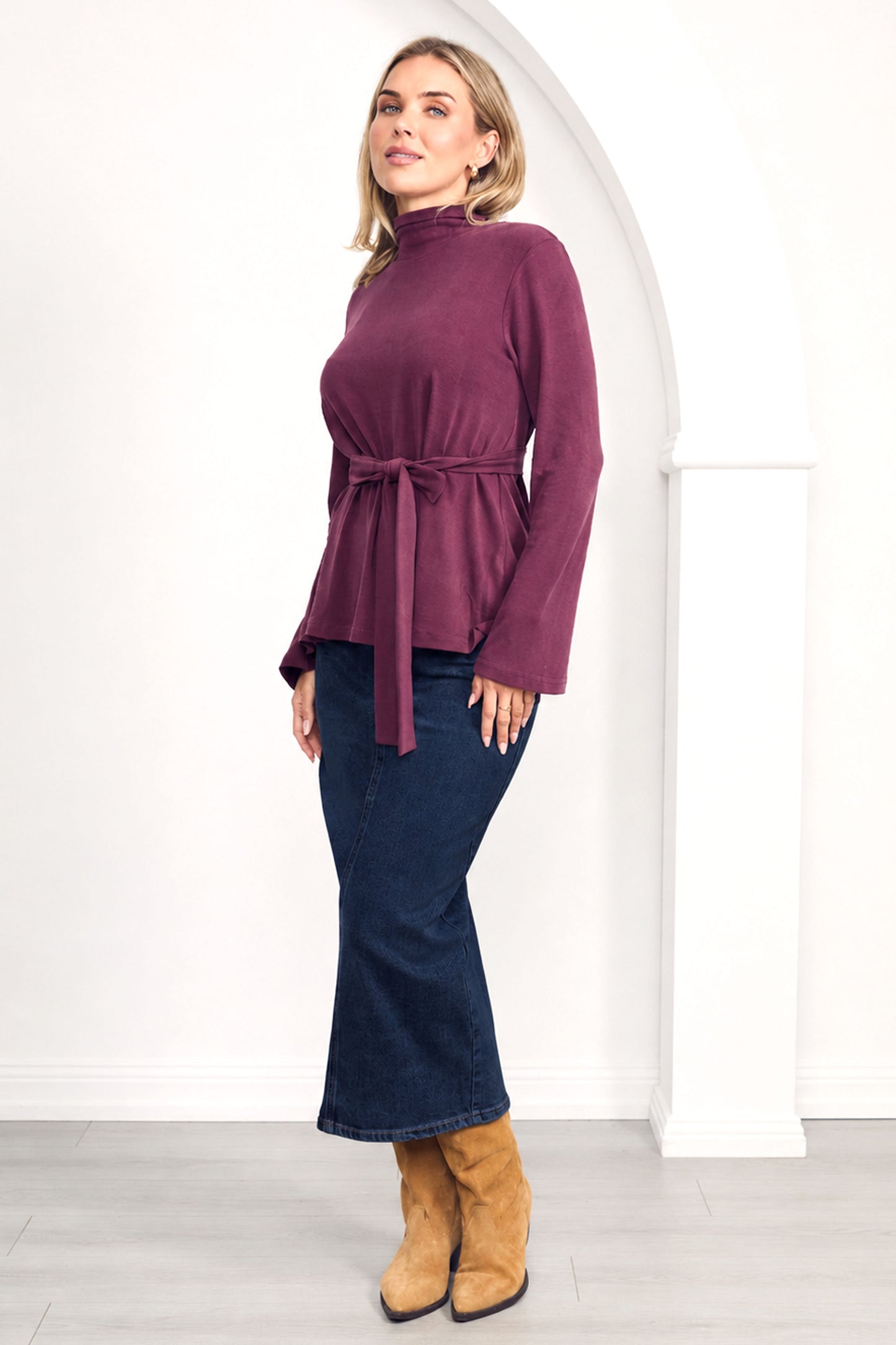 DAYA Rigid Denim Maxi Skirt | Dark Wash | FINAL SALE