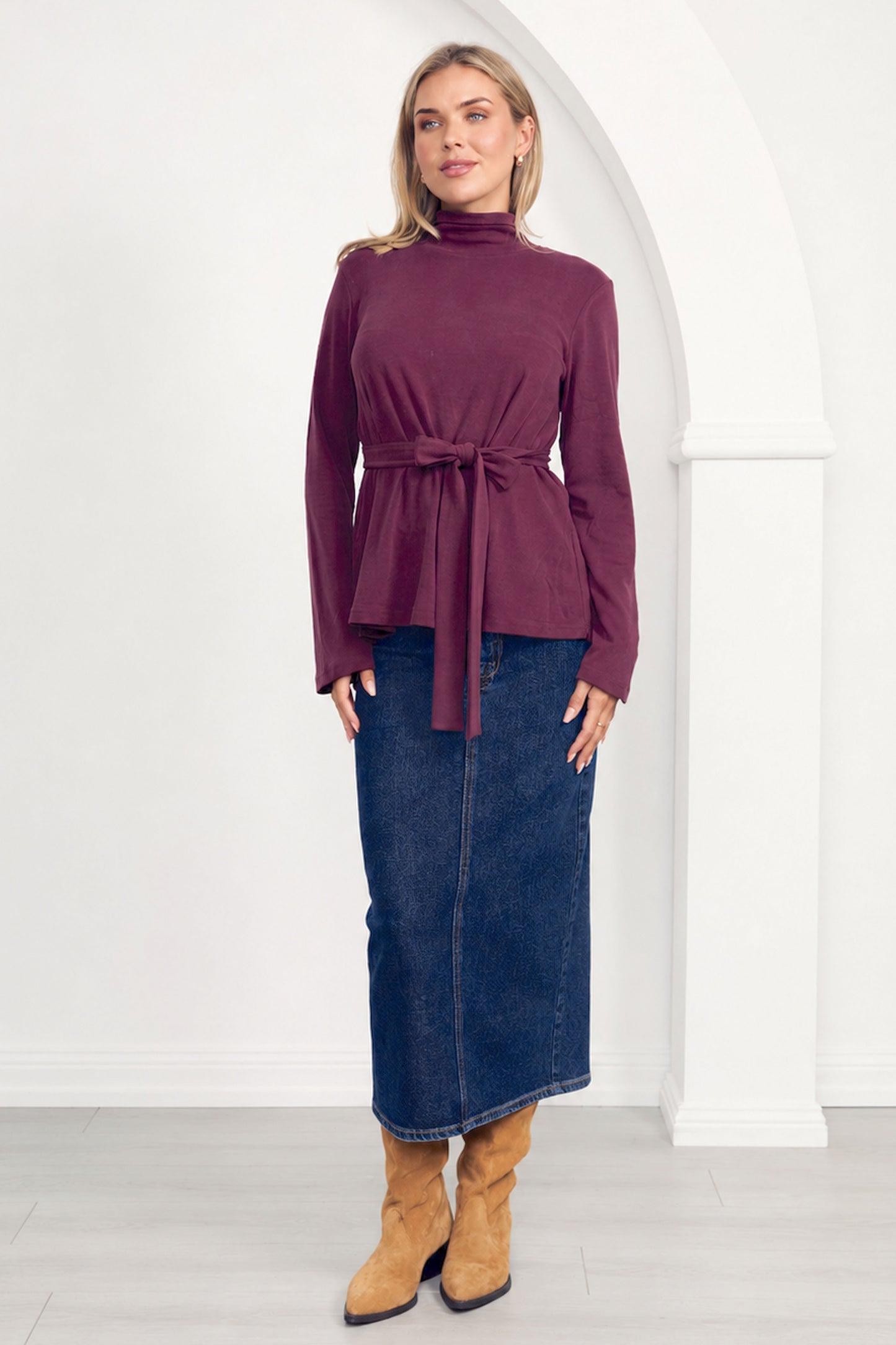 DAYA Rigid Denim Maxi Skirt | Dark Wash | FINAL SALE