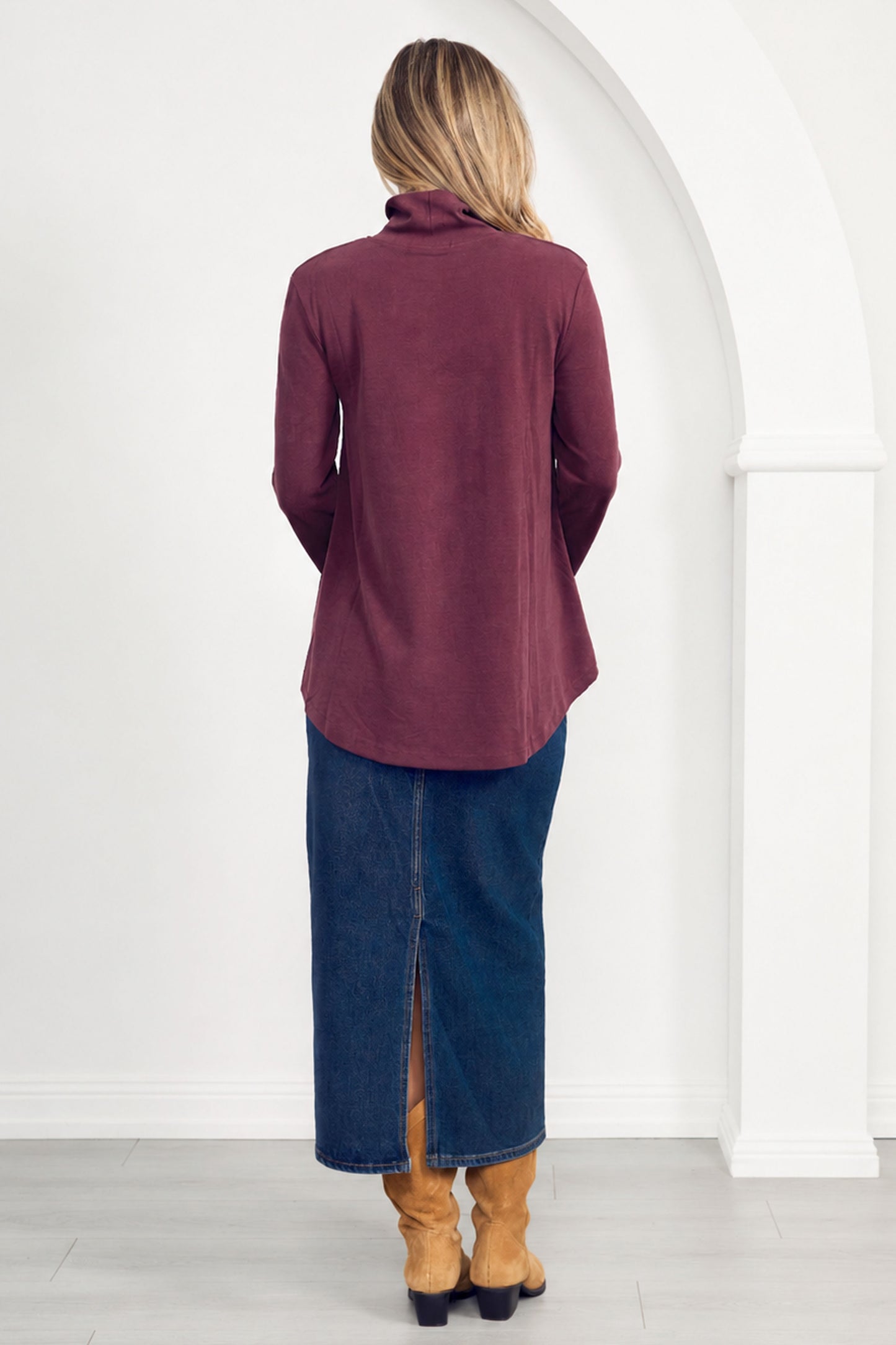 DAYA Rigid Denim Maxi Skirt | Dark Wash | FINAL SALE