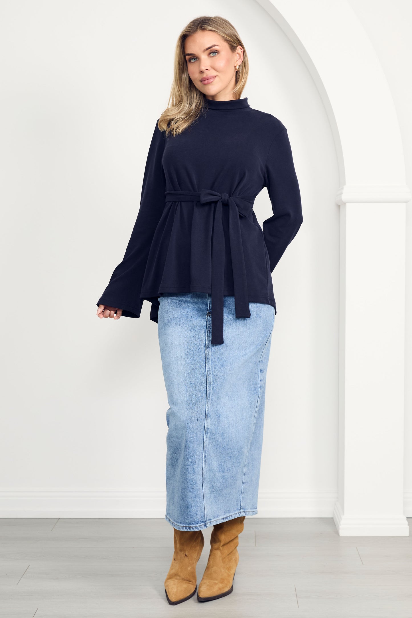DAYA Rigid Denim Maxi Skirt | Light Wash | FINAL SALE