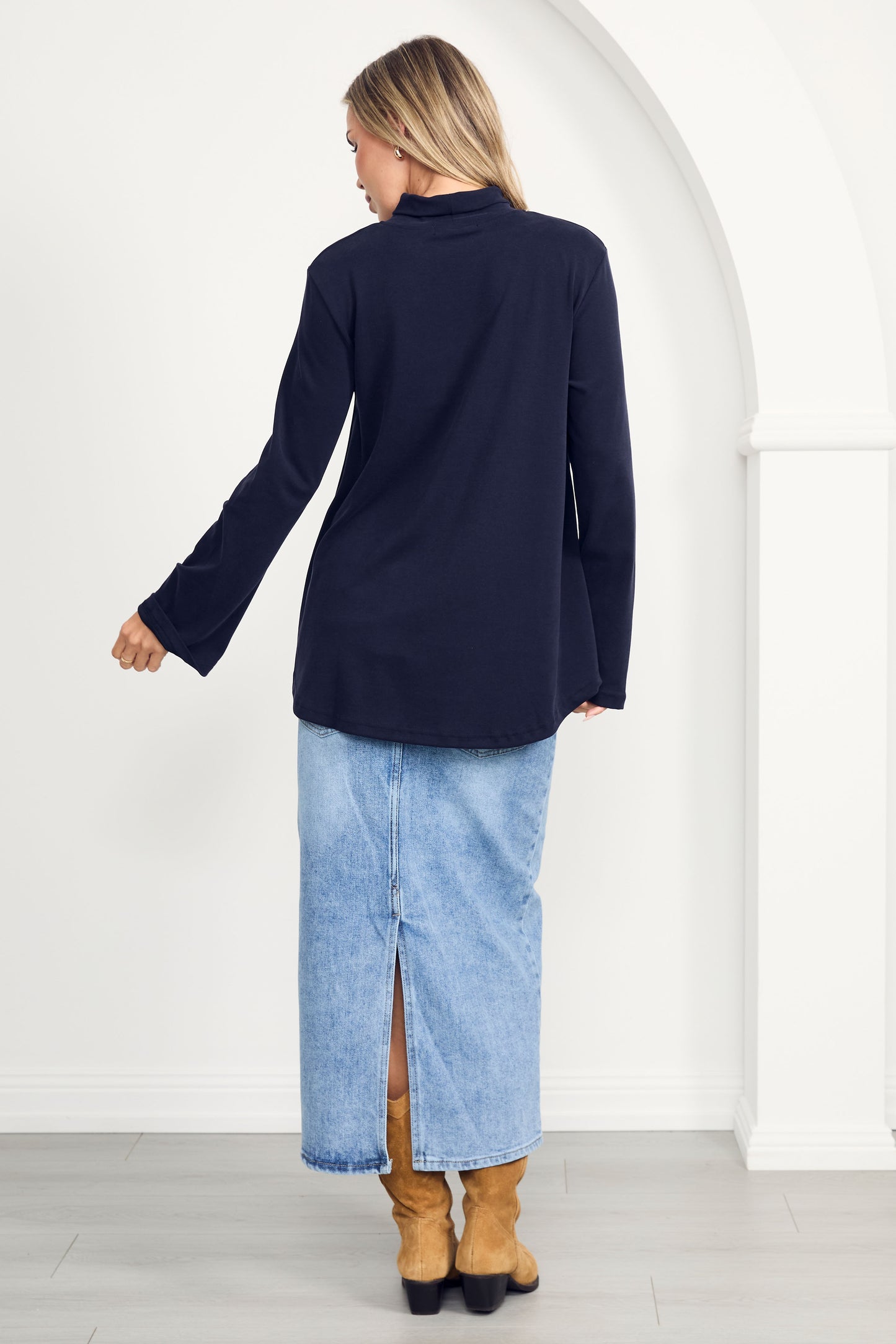 DAYA Rigid Denim Maxi Skirt | Light Wash | FINAL SALE
