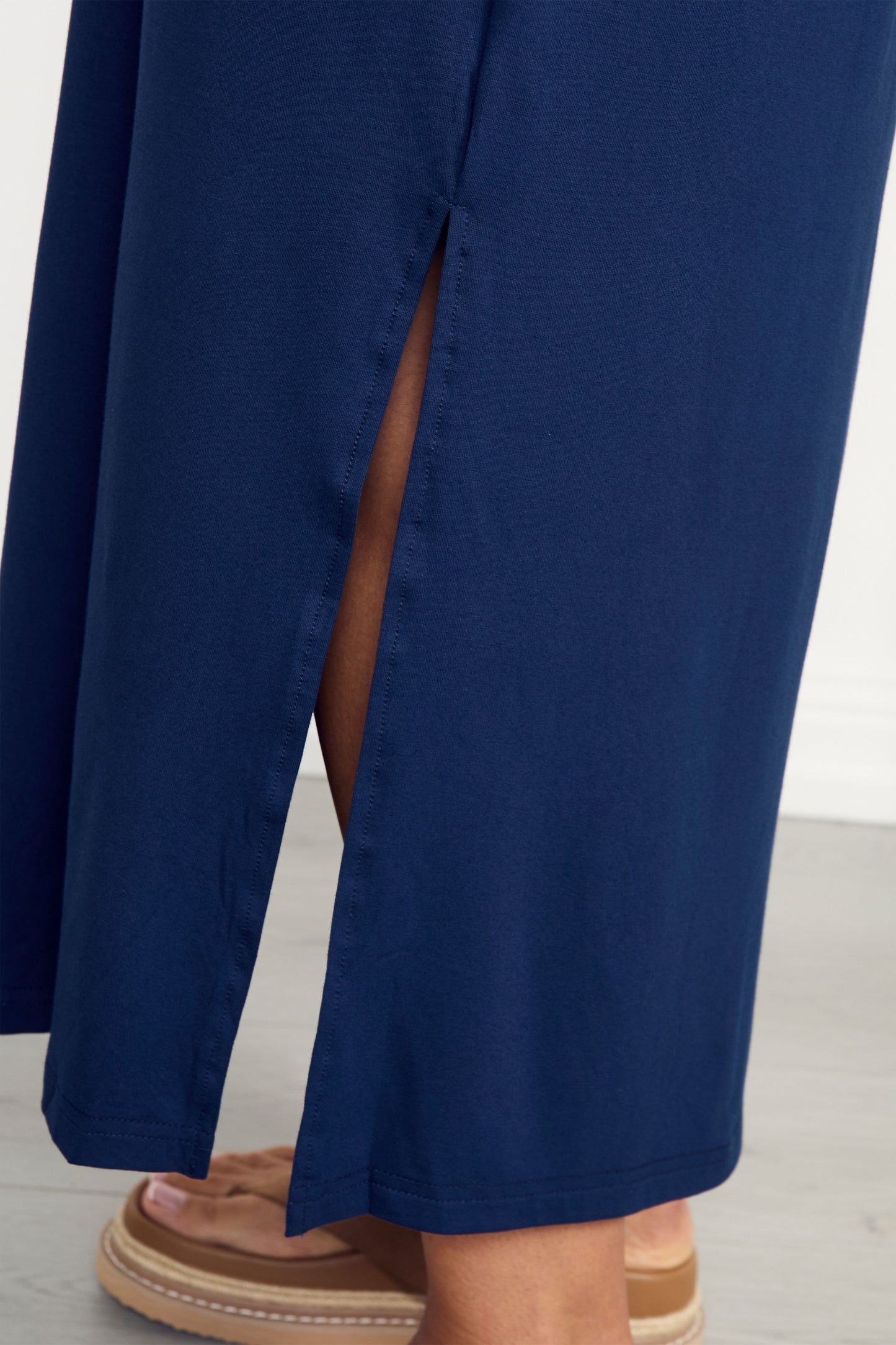 DESTINY Bamboo Short Sleeve Midi Dress | Navy