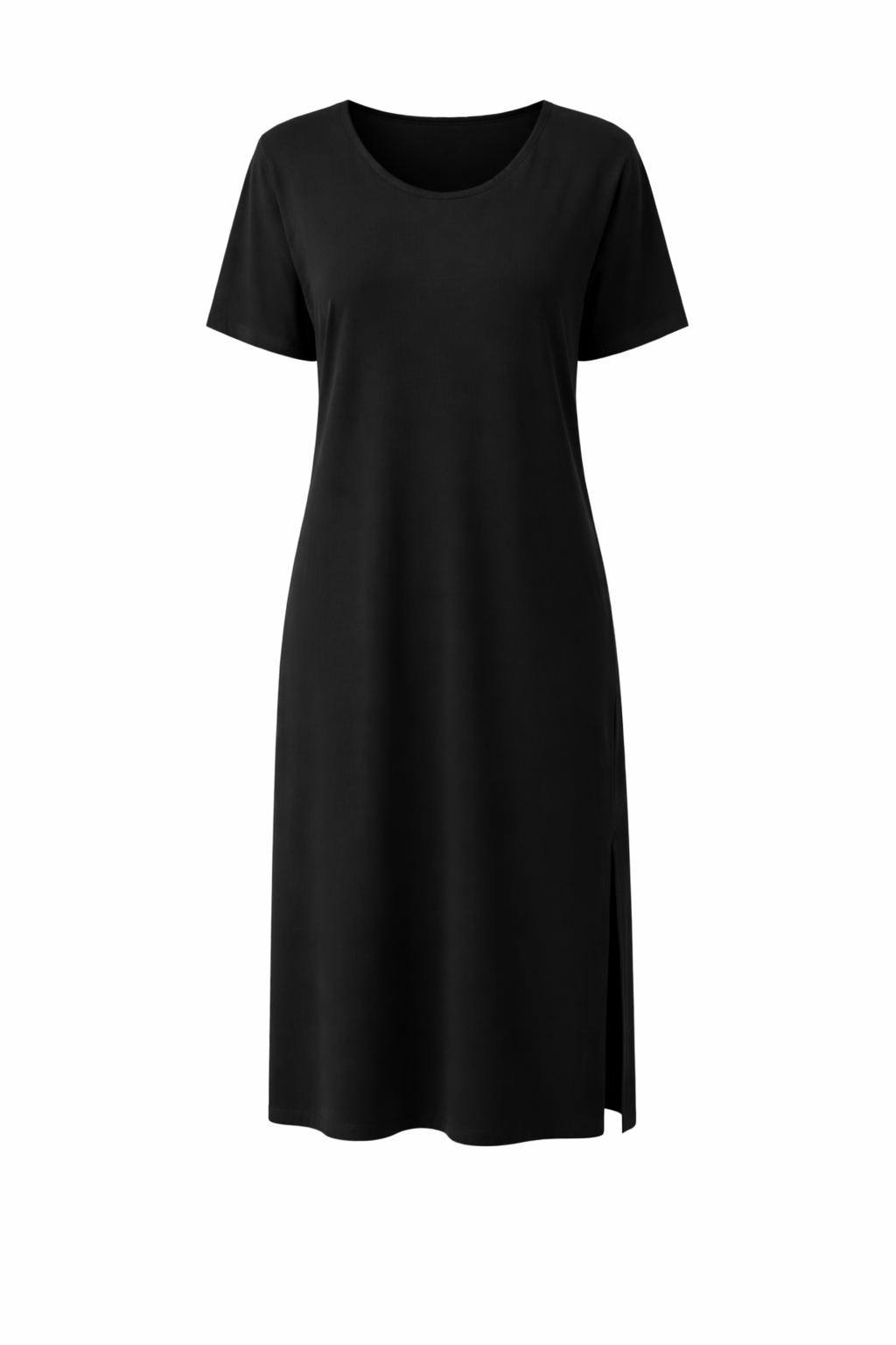 DESTINY Bamboo Short Sleeve Midi Dress | Black