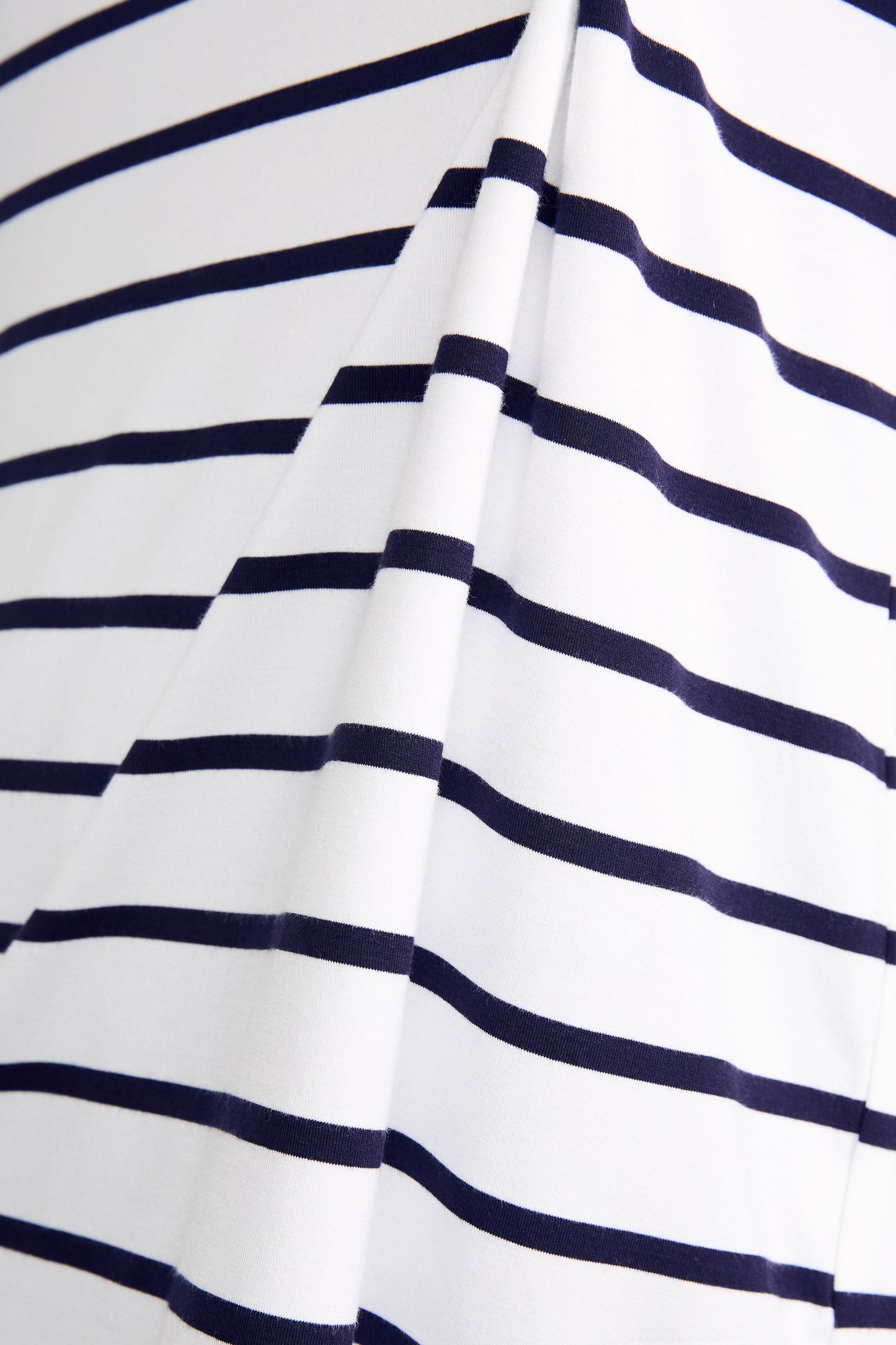 DESTINY Bamboo Short Sleeve Classic Length Top | White/Navy Stripe