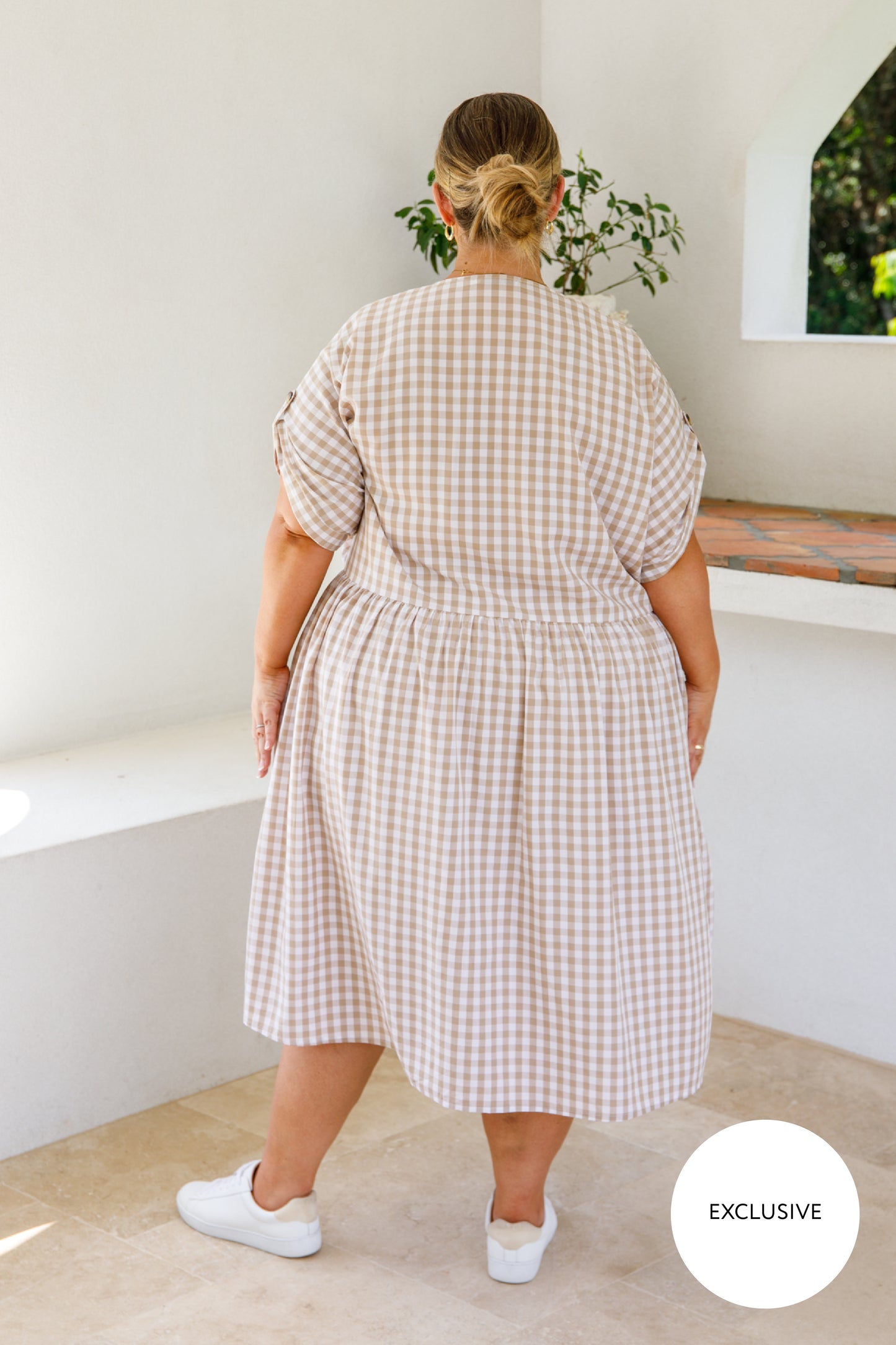 Dazzle Dress | Beige Gingham